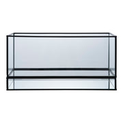 Windlicht - Windlicht, metaal/glas, zwart 30x12x15 cm
