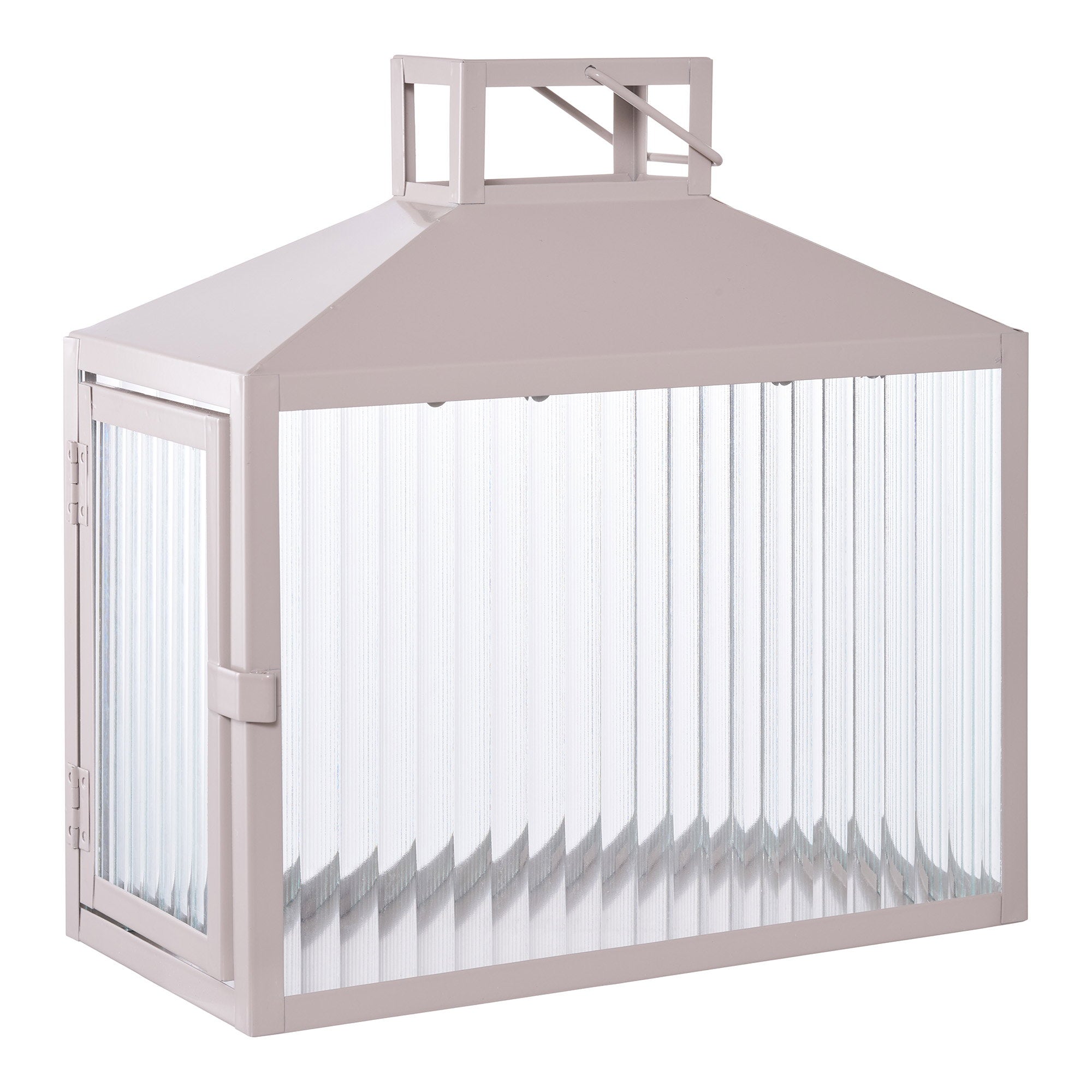 Lucca Lantern - lantaarn, metaal/glas, beige/grijs