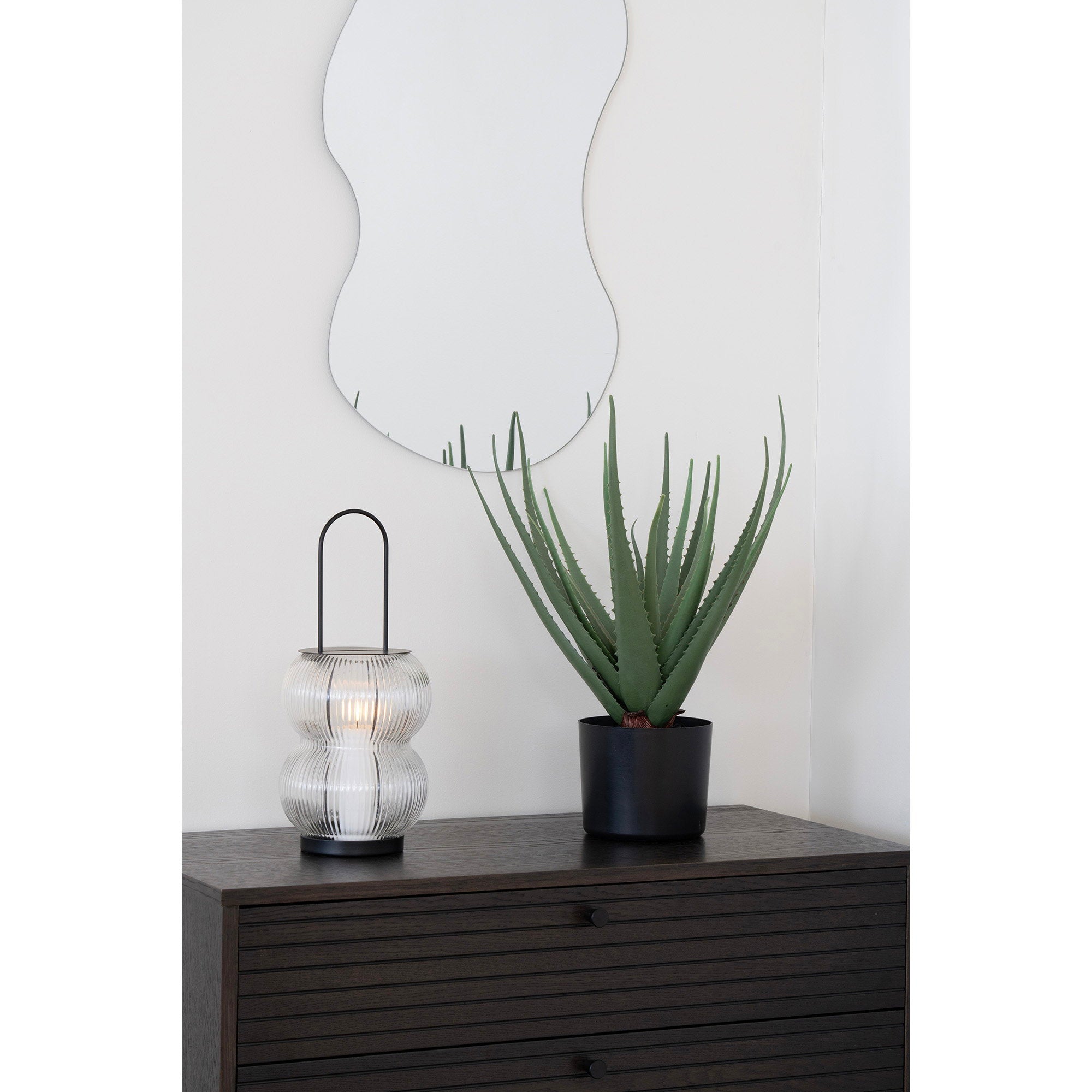 Lucena Lantern - lantaarn, metaal/glas, zwart