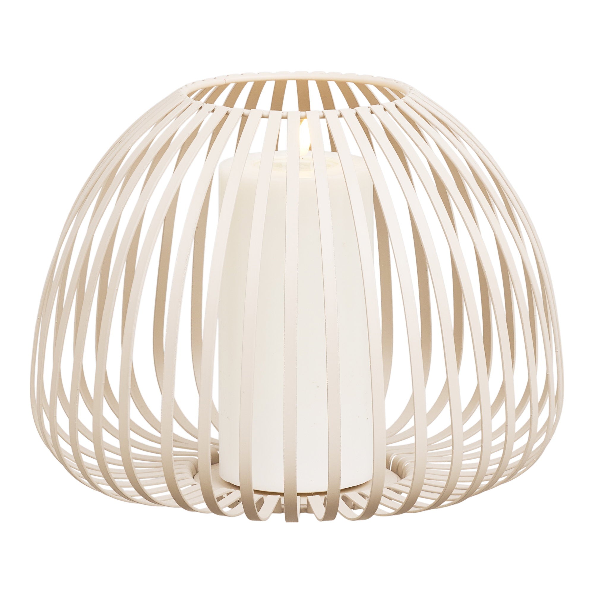 Stoense Lantern - lantaarn, metaal, beige ø25x19 cm