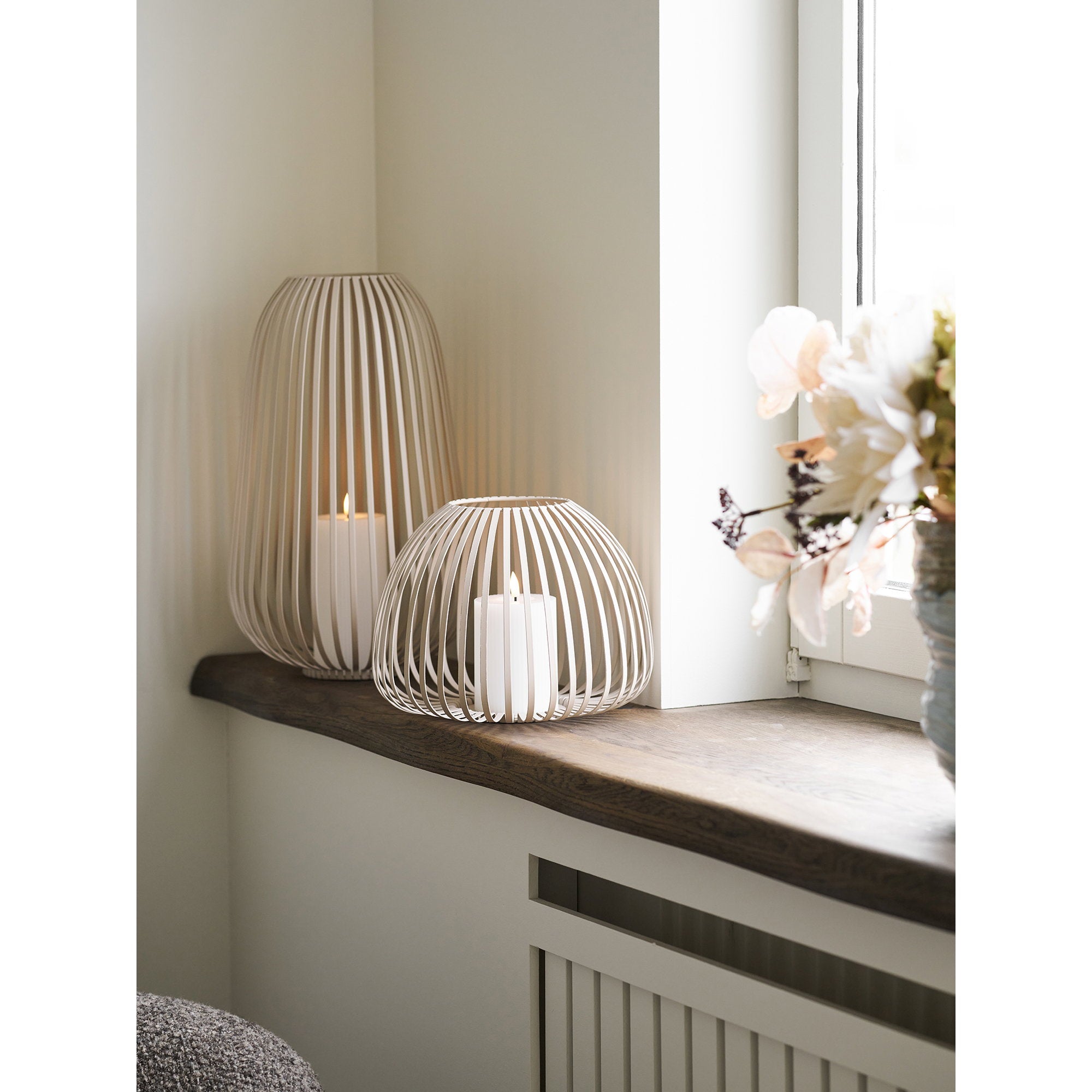 Stoense Lantern - lantaarn, metaal, beige ø25x19 cm
