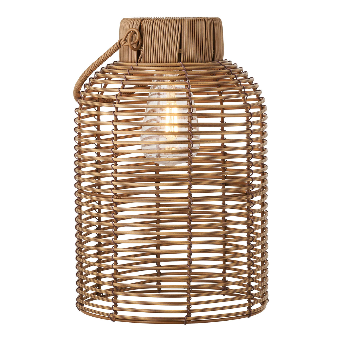 Brentford-lamp - oplaadbare lamp met geïntegreerd zonnepaneel, bruin