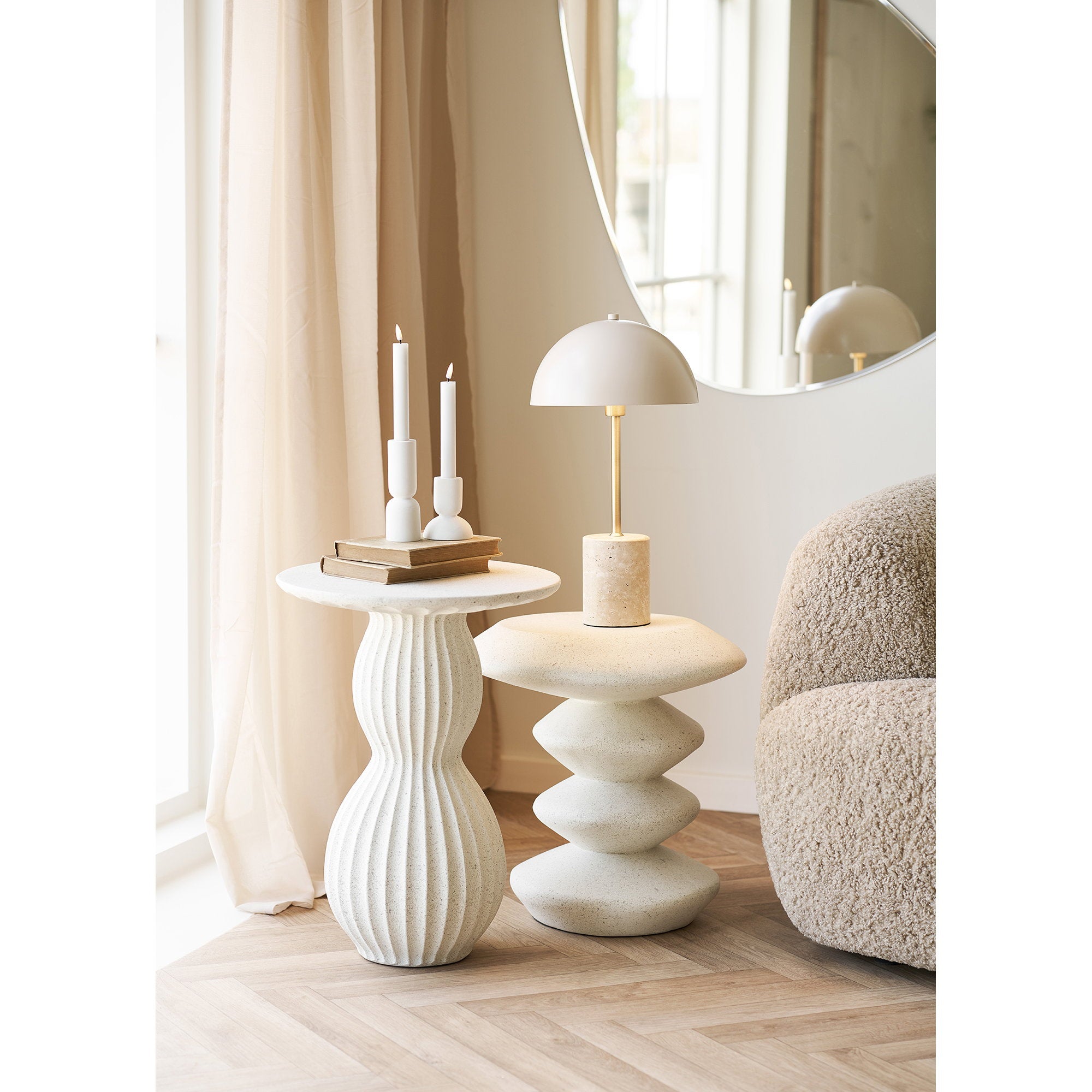 Sheffield Tafellamp - Tafellamp, marmer/metaal, beige