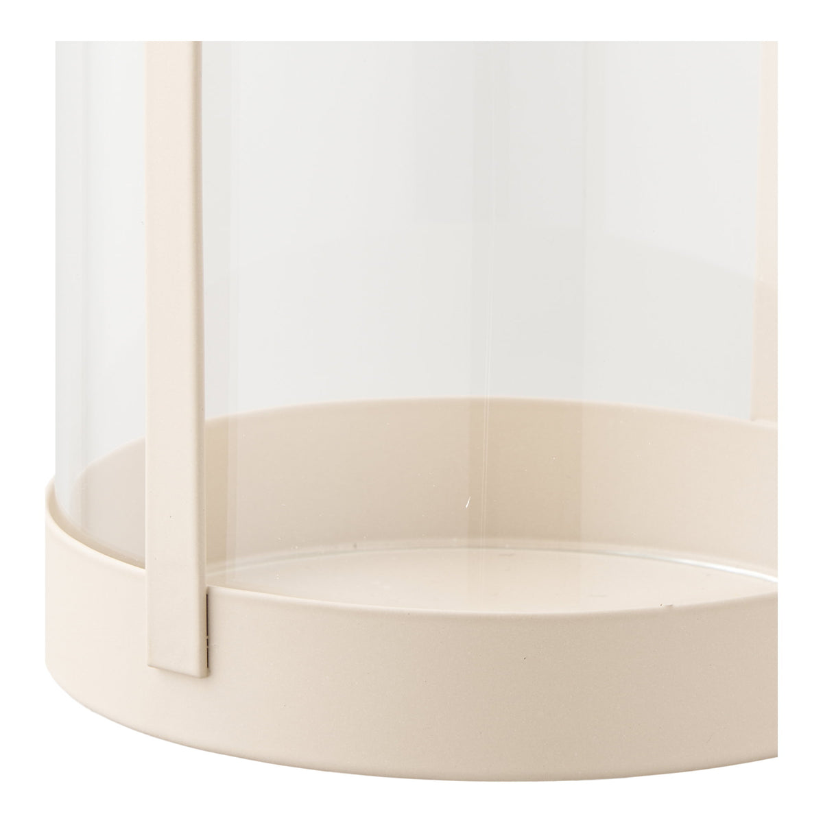 Windlicht - windlicht, glas/metaal, beige, set van 2