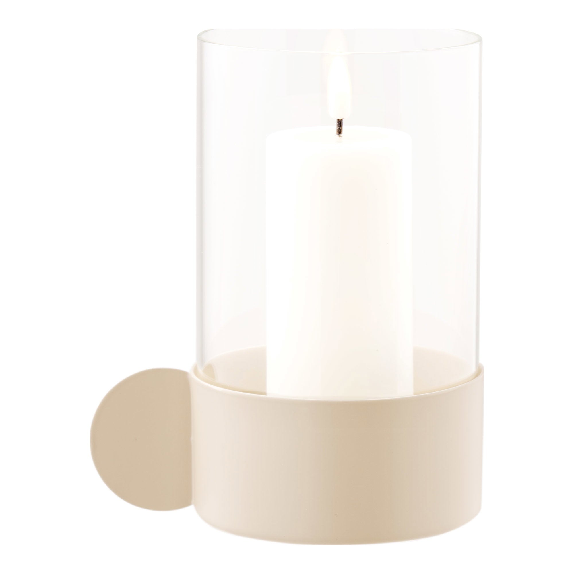 Hurricane windlicht - Hurricane windlicht, glas/metaal, beige, 10x13,5x16,5 cm