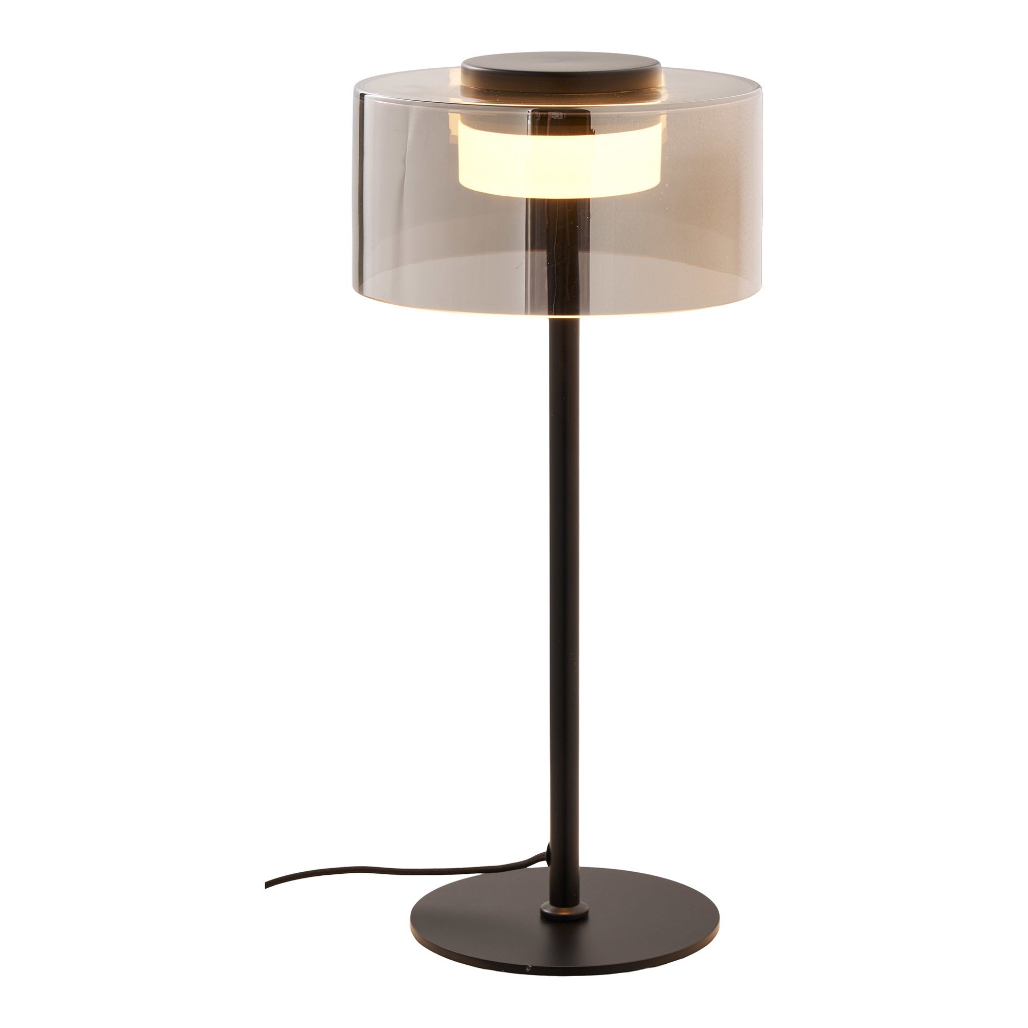 Cholet Tafellamp - LED-tafellamp, staal/glas, zwart/helder