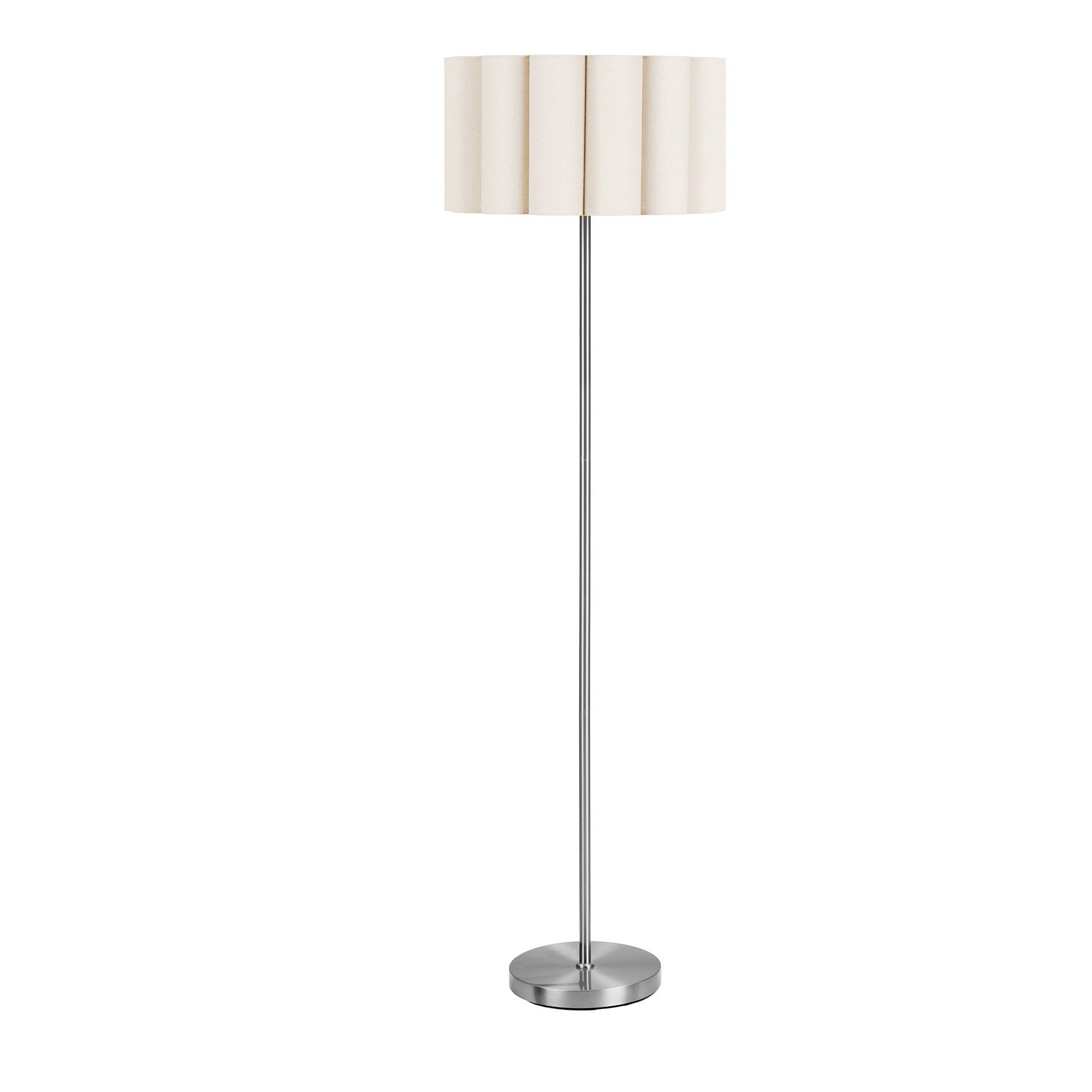 Wattom Vloerlamp - Vloerlamp, staal/linnen, grijs/beige