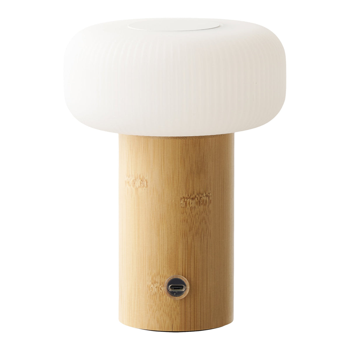 Stafford Tafellamp - Tafellamp, oplaadbaar, bamboe/metaal/kunststof, naturel/wit