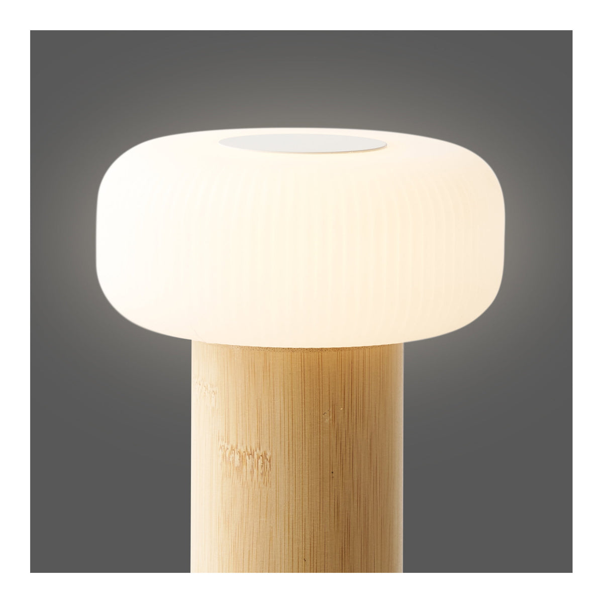 Stafford Tafellamp - Tafellamp, oplaadbaar, bamboe/metaal/kunststof, naturel/wit