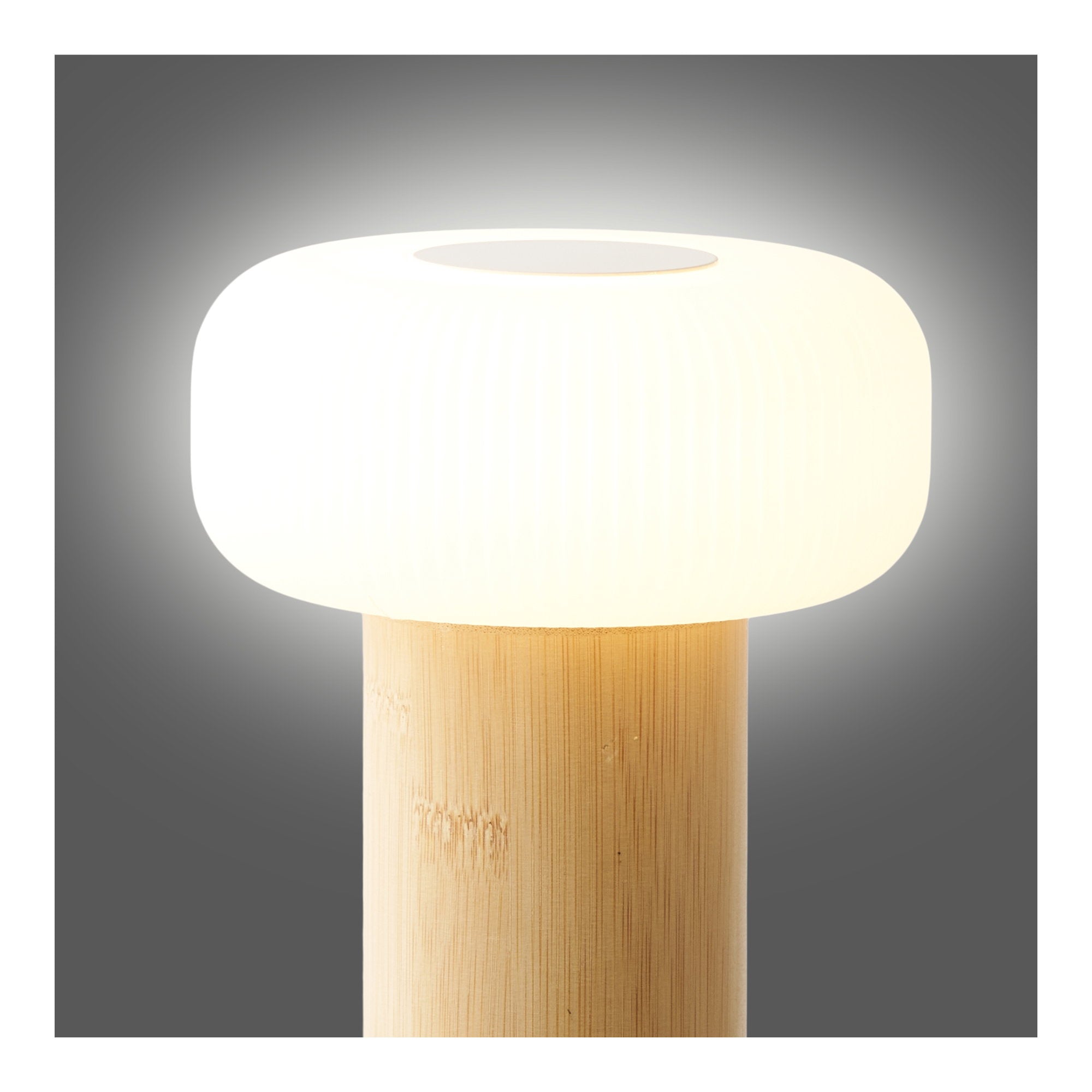 Stafford Tafellamp - Tafellamp, oplaadbaar, bamboe/metaal/kunststof, naturel/wit