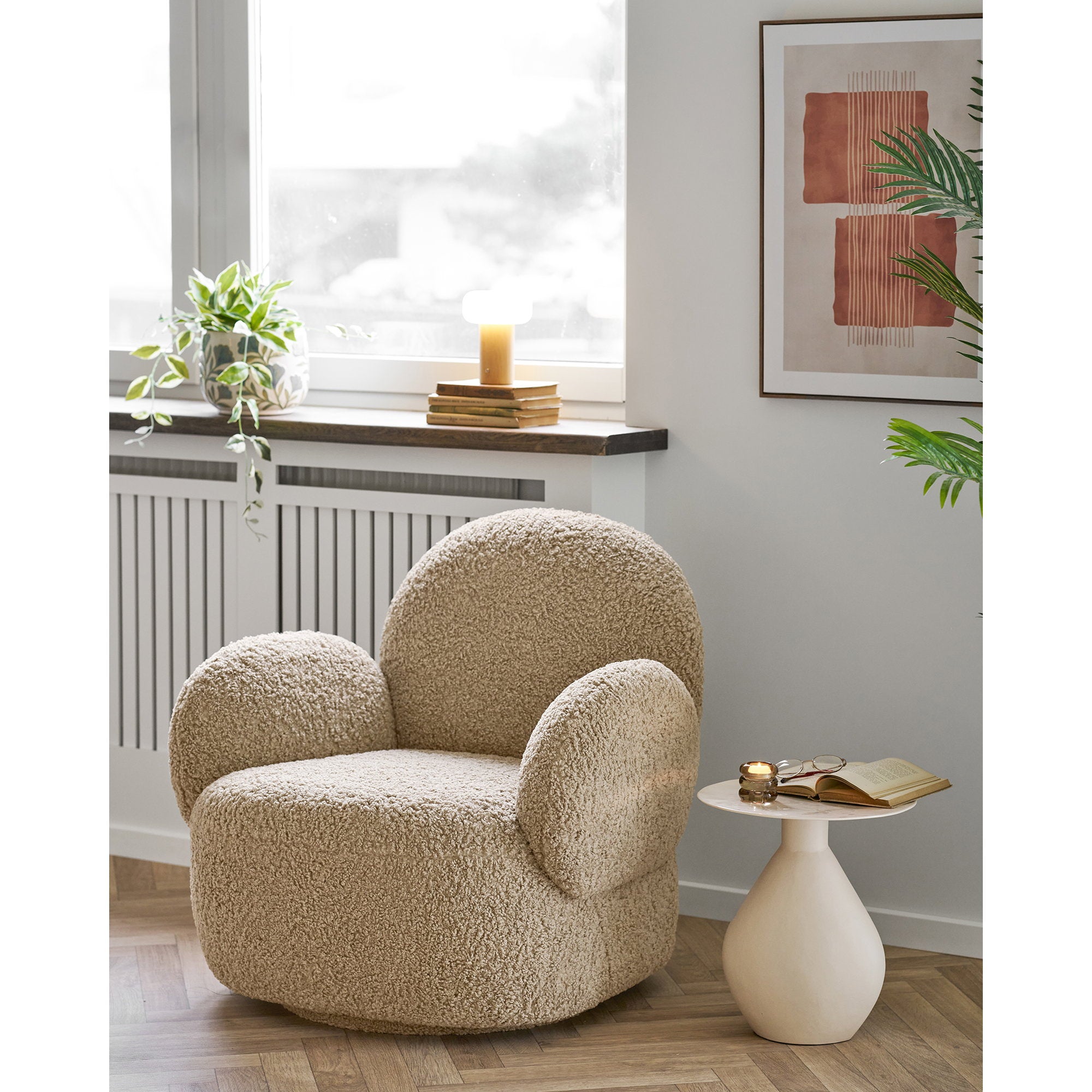 Stafford Tafellamp - Tafellamp, oplaadbaar, bamboe/metaal/kunststof, naturel/wit