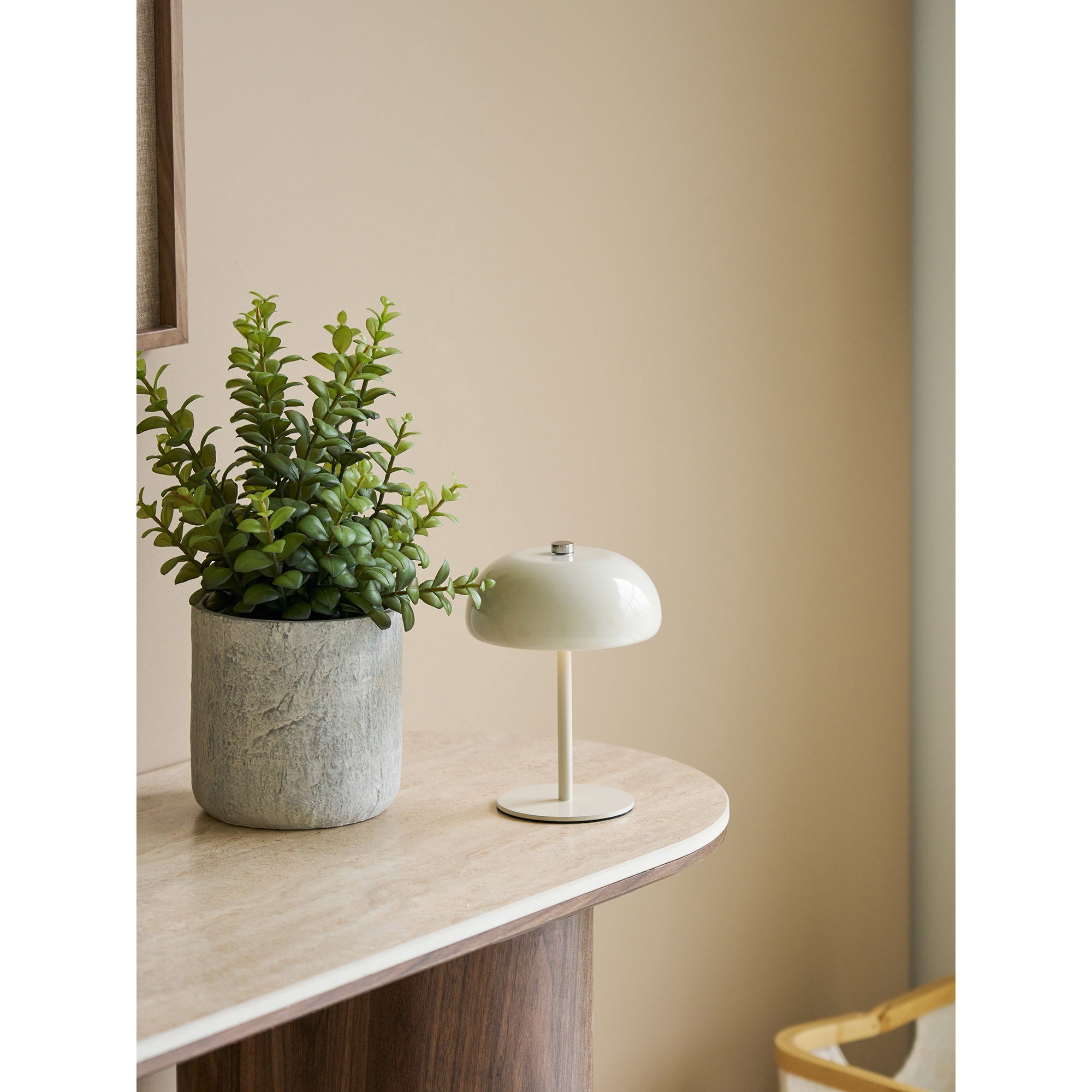 Margate tafellamp - oplaadbare tafellamp, metaal, beige ø13 cm