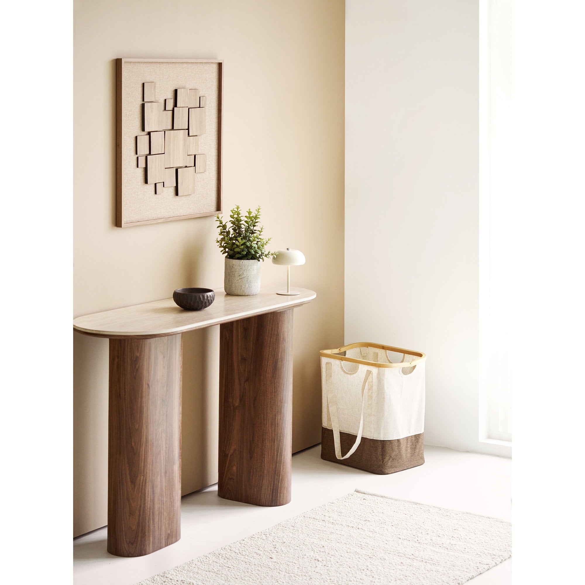 Margate tafellamp - oplaadbare tafellamp, metaal, beige ø13 cm