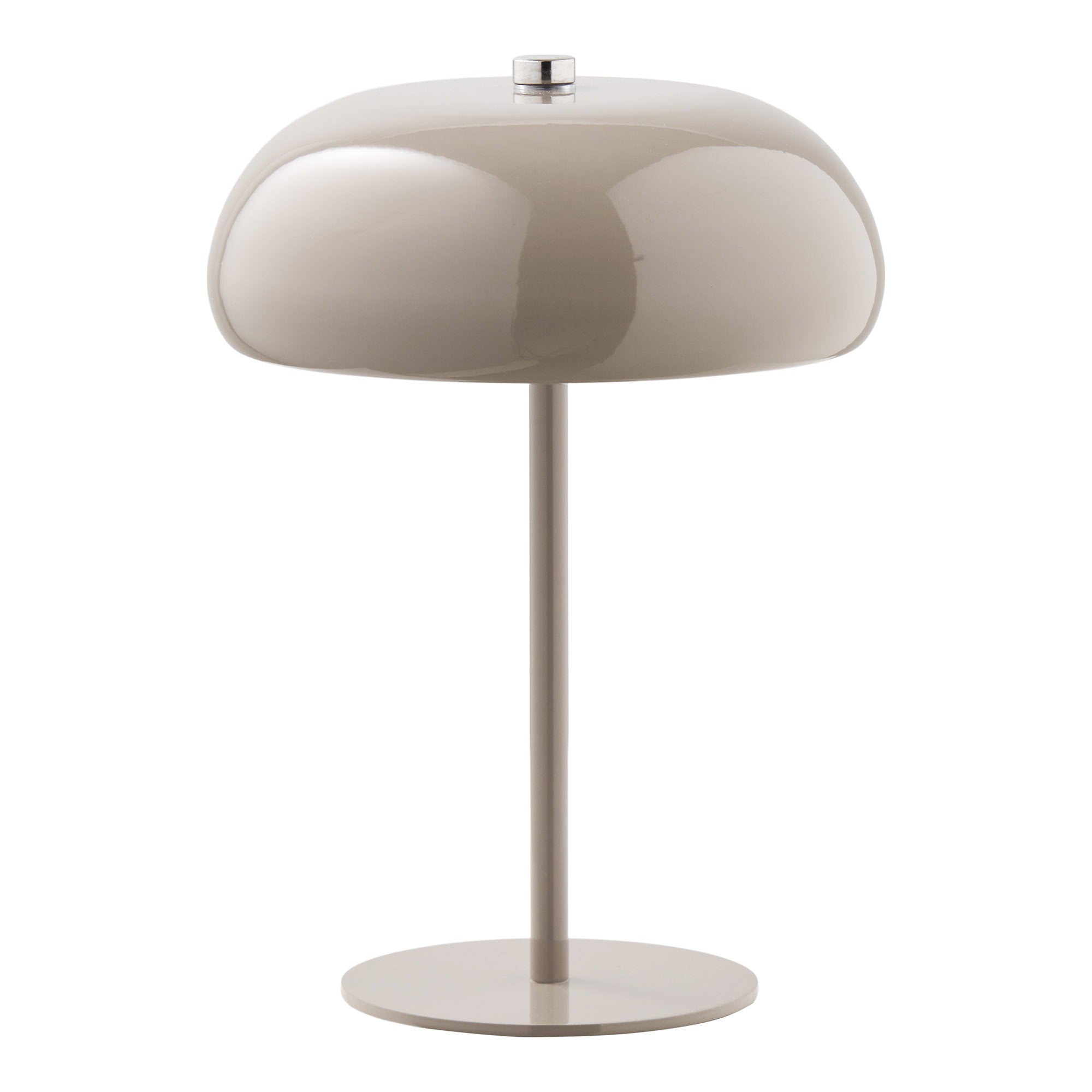 Margate tafellamp - Tafellamp, oplaadbaar, metaal, taupe ø16 cm
