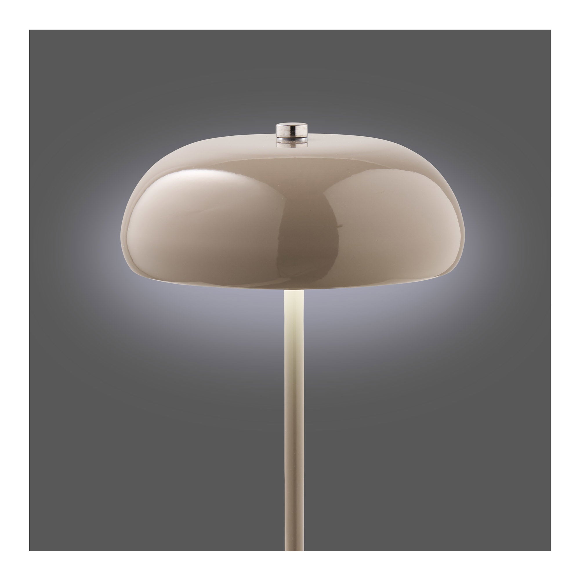 Margate tafellamp - Tafellamp, oplaadbaar, metaal, taupe ø16 cm