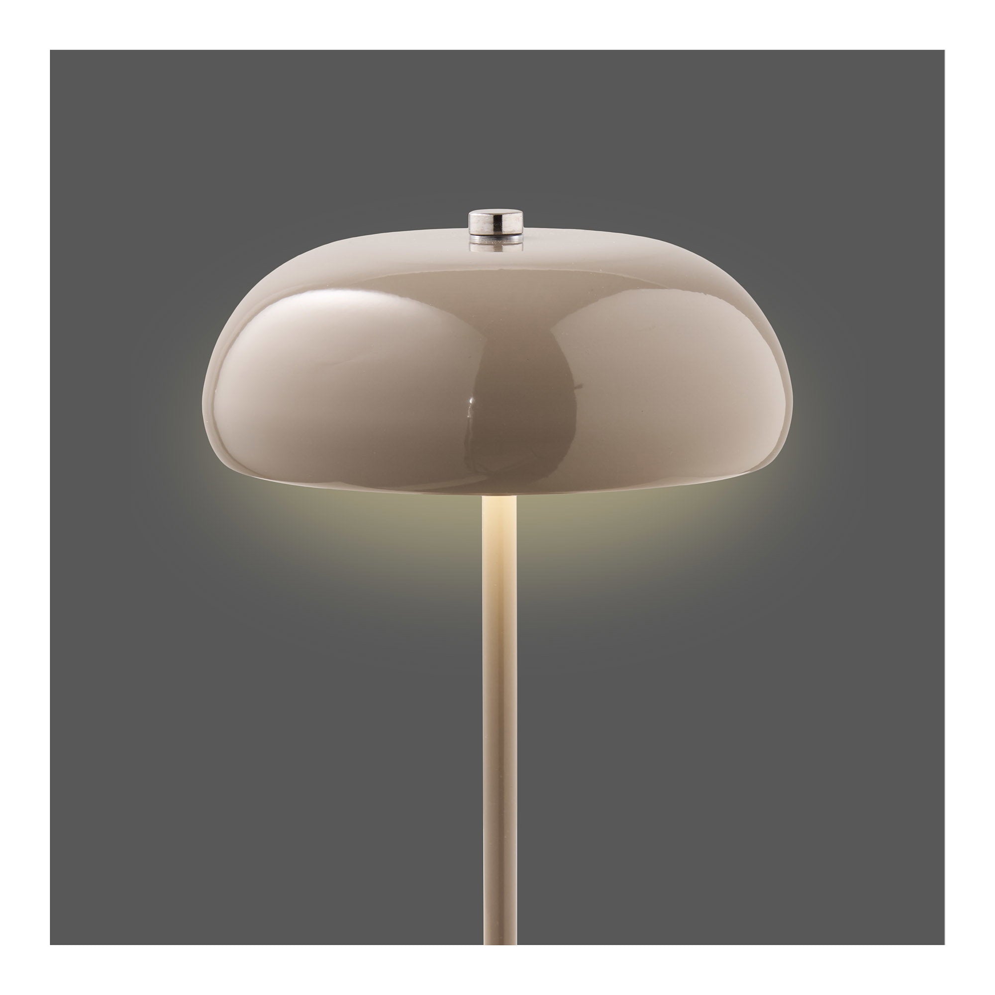 Margate tafellamp - Tafellamp, oplaadbaar, metaal, taupe ø16 cm