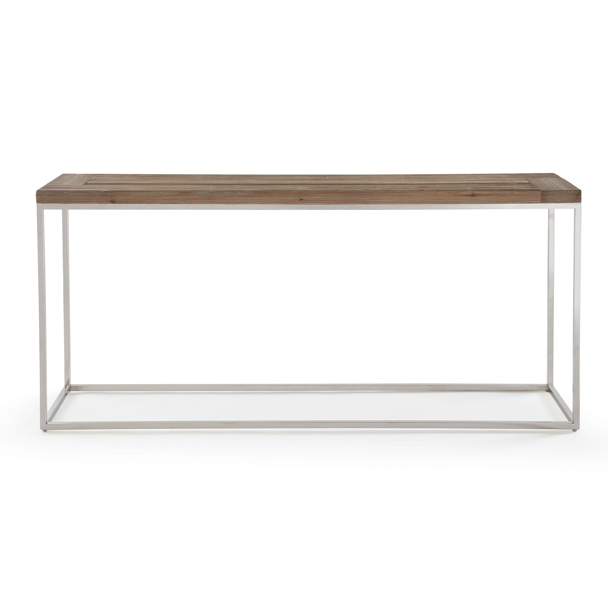 Ace wandtafel van gerecupereerd vurenhout en gepolijst roestvrij staal