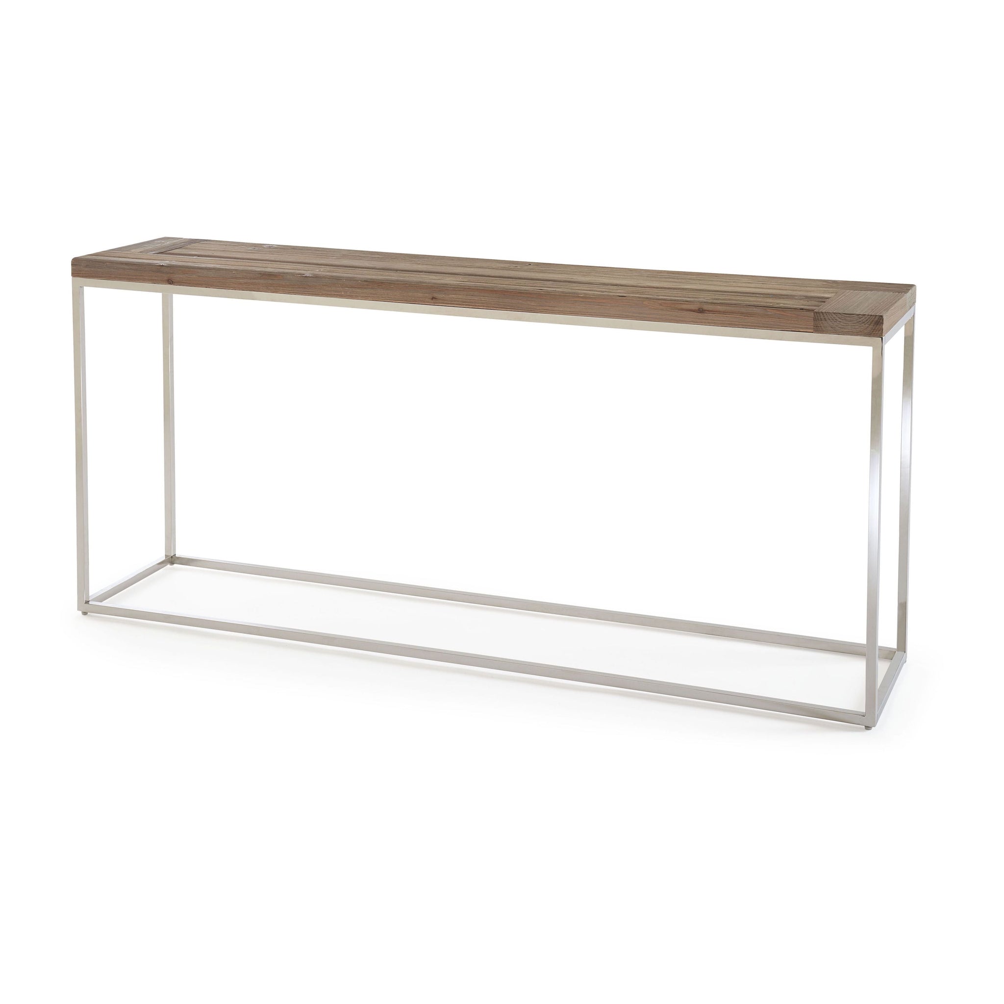 Ace wandtafel van gerecupereerd vurenhout en gepolijst roestvrij staal