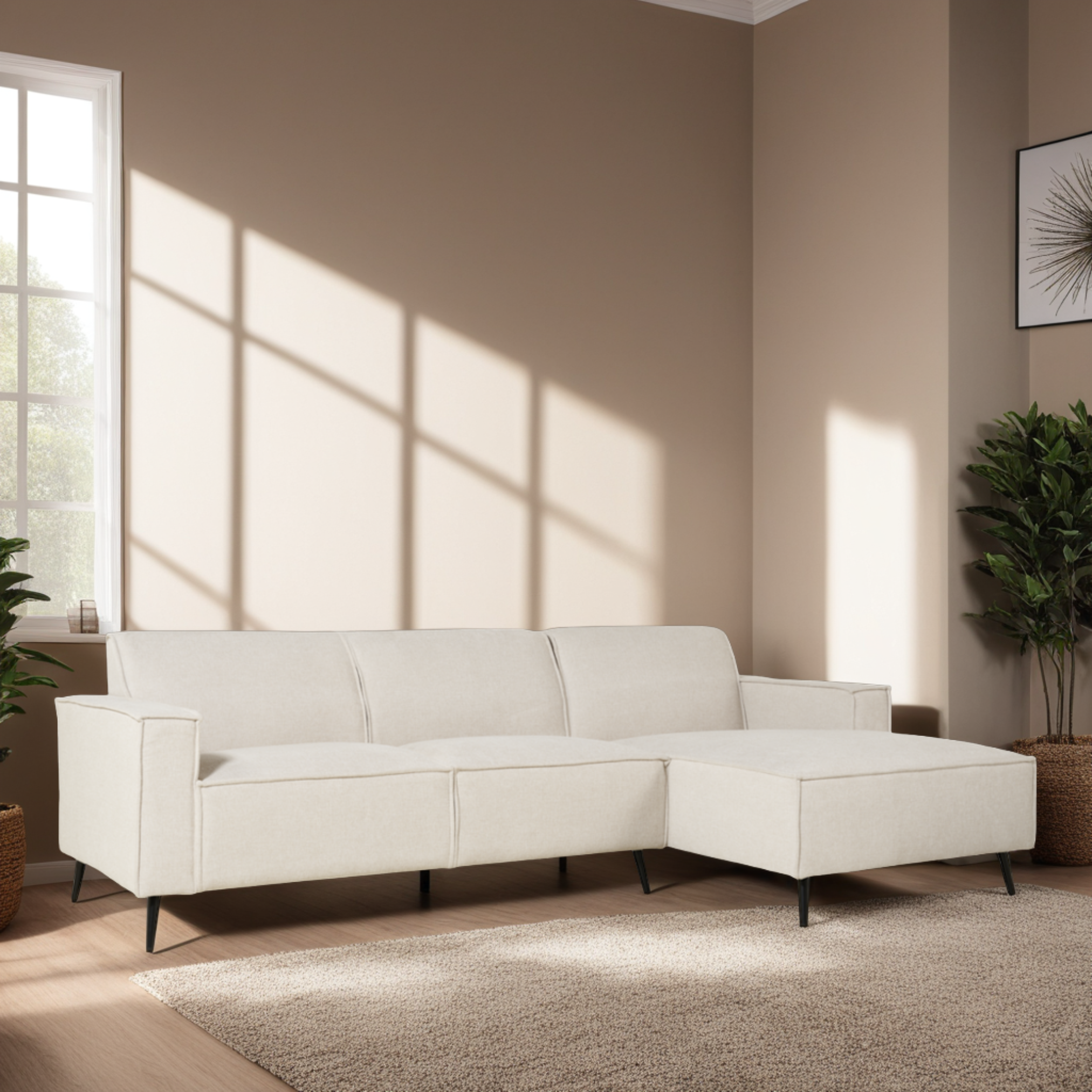 Hoekbank Kate Links - Linnen Beige