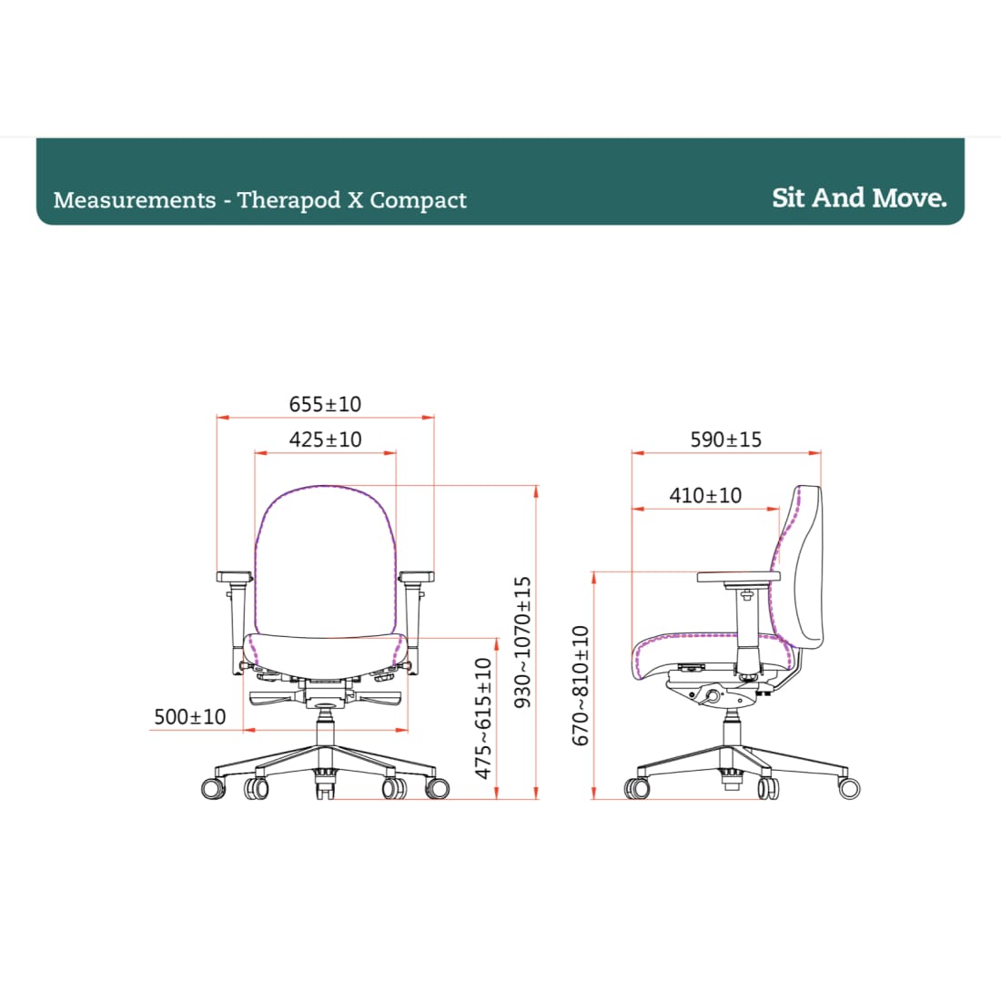 Sit And Move Therapod X Compact Middengrijs - Bureaustoel Wolvilt Fenice