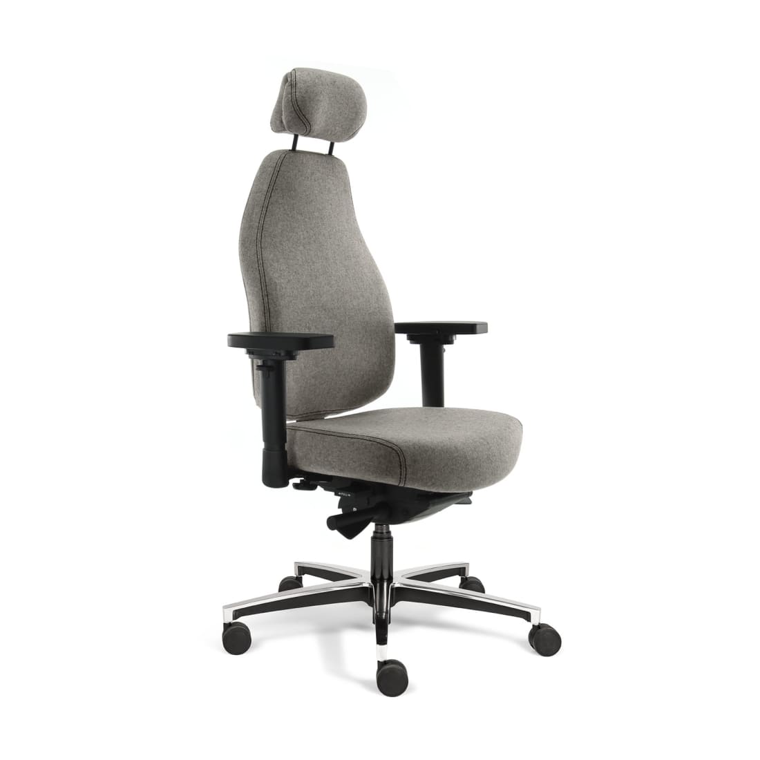 Sit And Move Therapod X met hoofdsteun, lichtgrijs - bureaustoel wolvilt Fenice