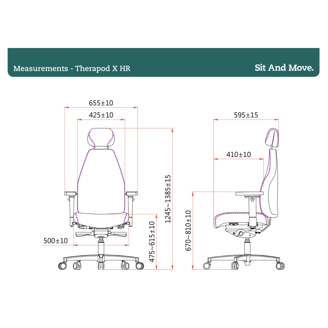 Sit And Move Therapod X met hoofdsteun, lichtgrijs - bureaustoel wolvilt Fenice