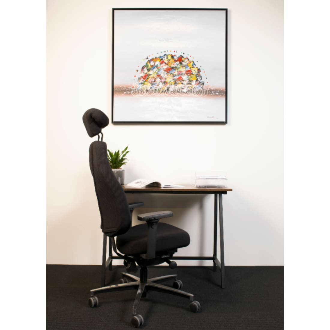 Sit And Move Therapod X met hoofdsteun, lichtgrijs - bureaustoel wolvilt Fenice