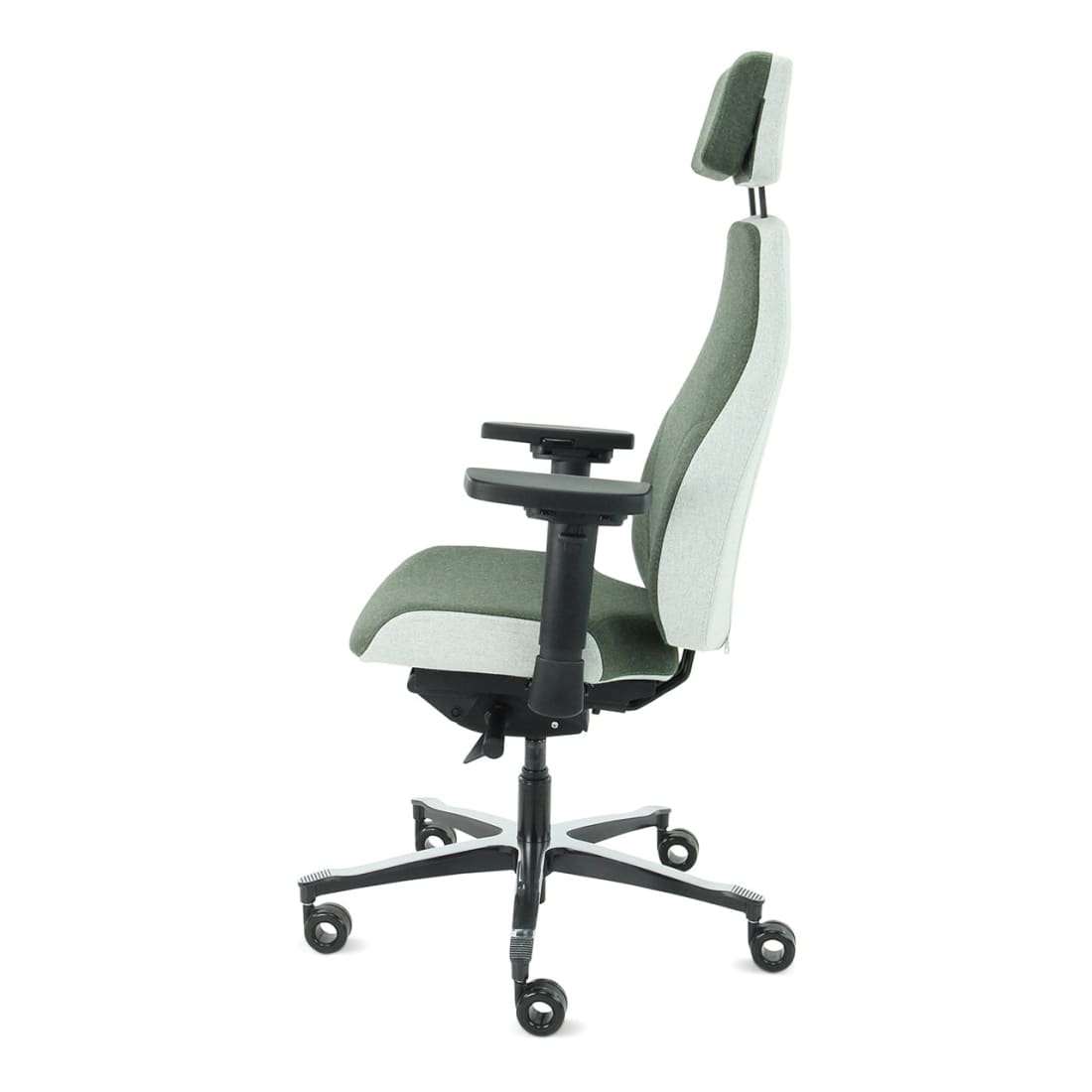 Sit And Move Therapod X2 HR Hoofdsteun Olijfgroen - Bureaustoel Facet Wol Olijfgroen/Asgrijs