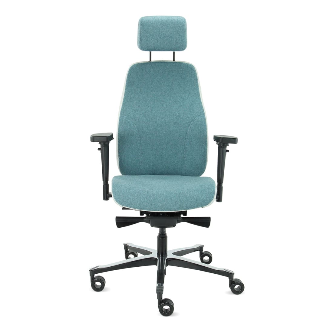 Sit And Move Therapod X2 HR Hoofdsteun Azuur - Bureaustoel Facet Wol Azuur/Asgrijs
