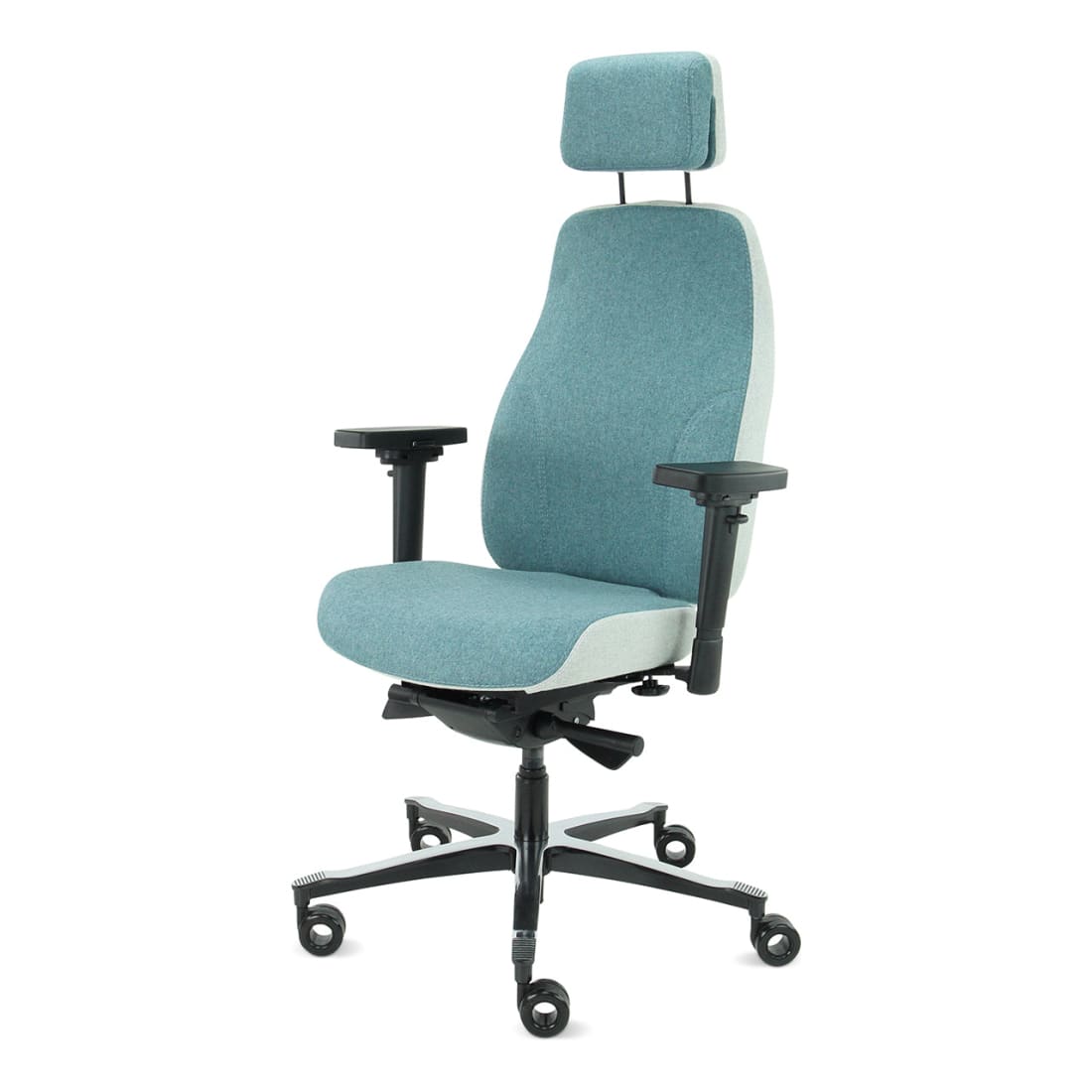 Sit And Move Therapod X2 HR Hoofdsteun Azuur - Bureaustoel Facet Wol Azuur/Asgrijs