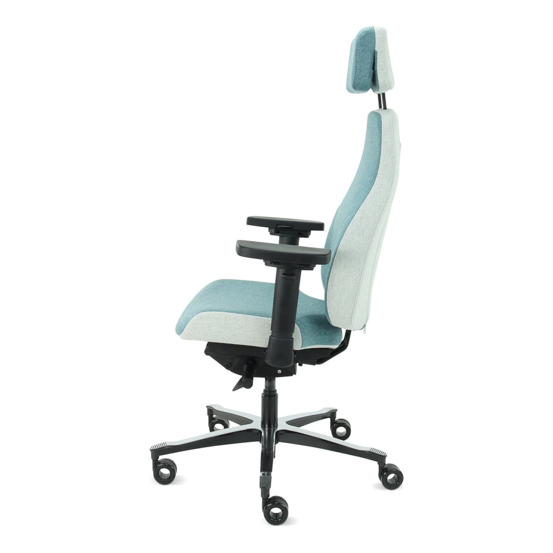 Sit And Move Therapod X2 HR Hoofdsteun Azuur - Bureaustoel Facet Wol Azuur/Asgrijs
