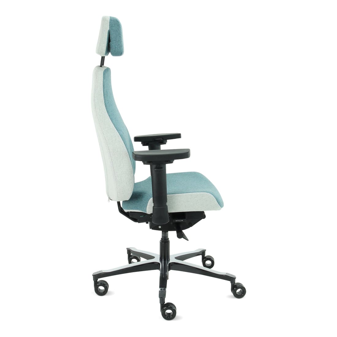 Sit And Move Therapod X2 HR Hoofdsteun Azuur - Bureaustoel Facet Wol Azuur/Asgrijs