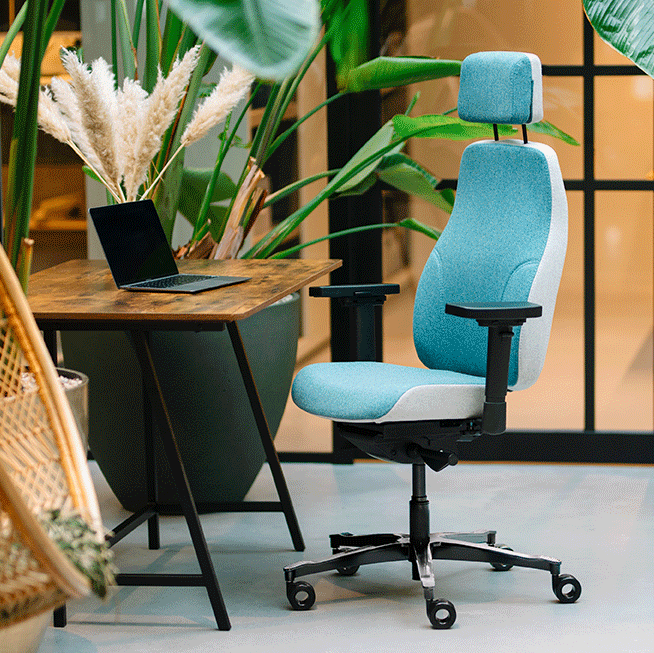 Sit And Move Therapod X2 HR Hoofdsteun Grijs - Bureaustoel Facet Wol Middengrijs/Asgrijs