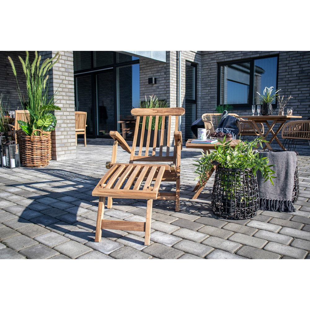 Arrecife ligstoel - ligstoel met verstelbare rugleuning, teak, naturel