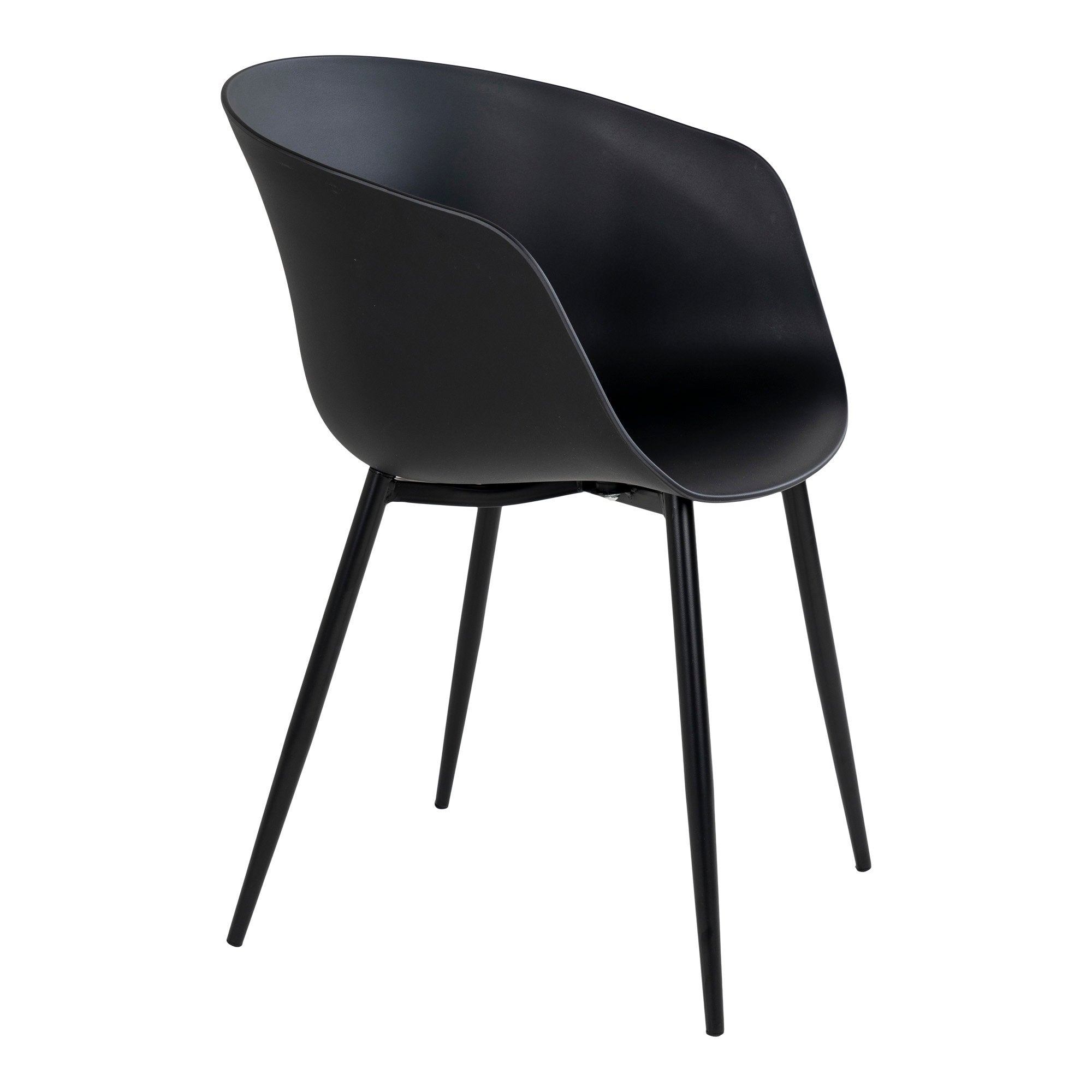 Roda Eetkamerstoel - Eetkamerstoel, zwart met zwarte poten (set van 2)