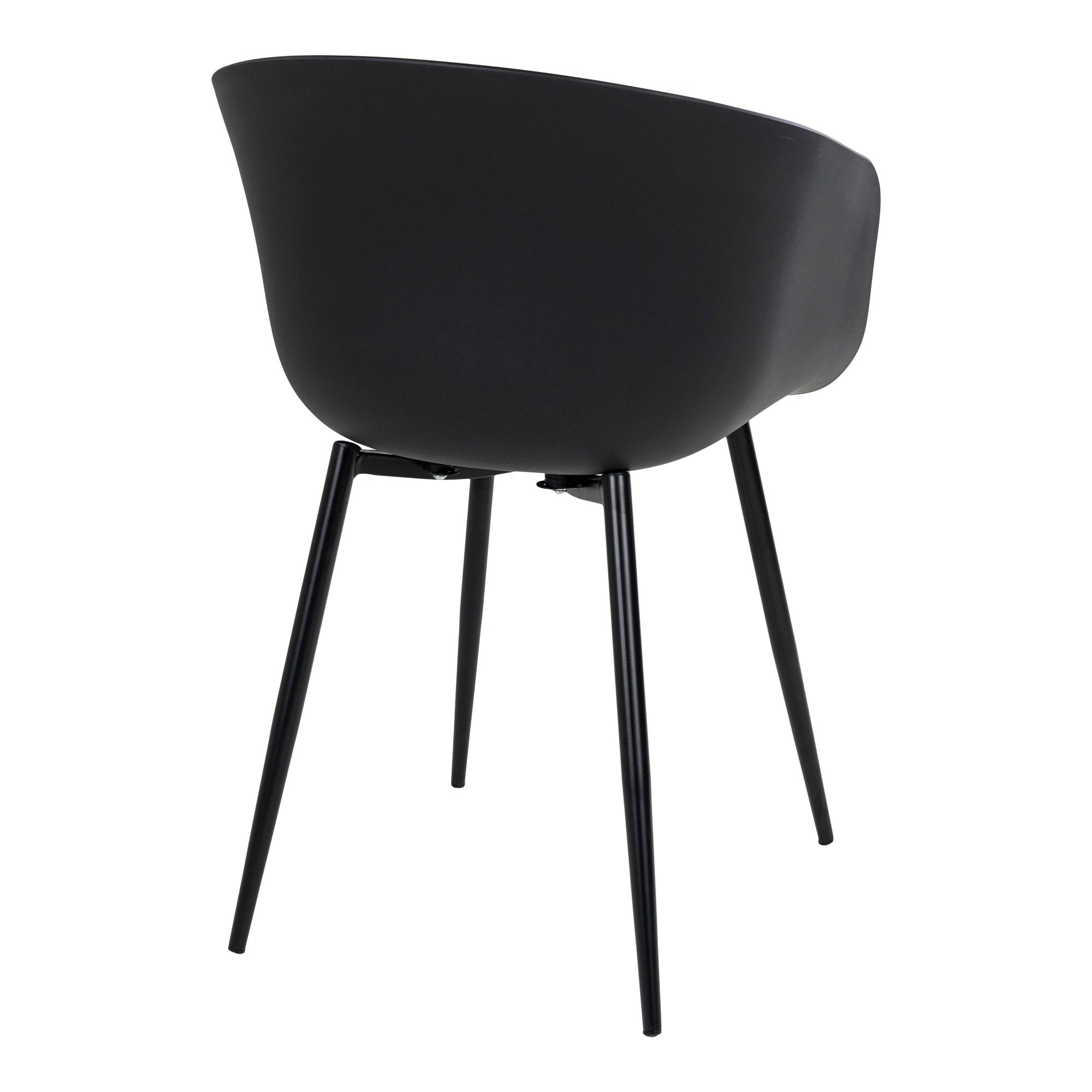 Roda Eetkamerstoel - Eetkamerstoel, zwart met zwarte poten (set van 2)