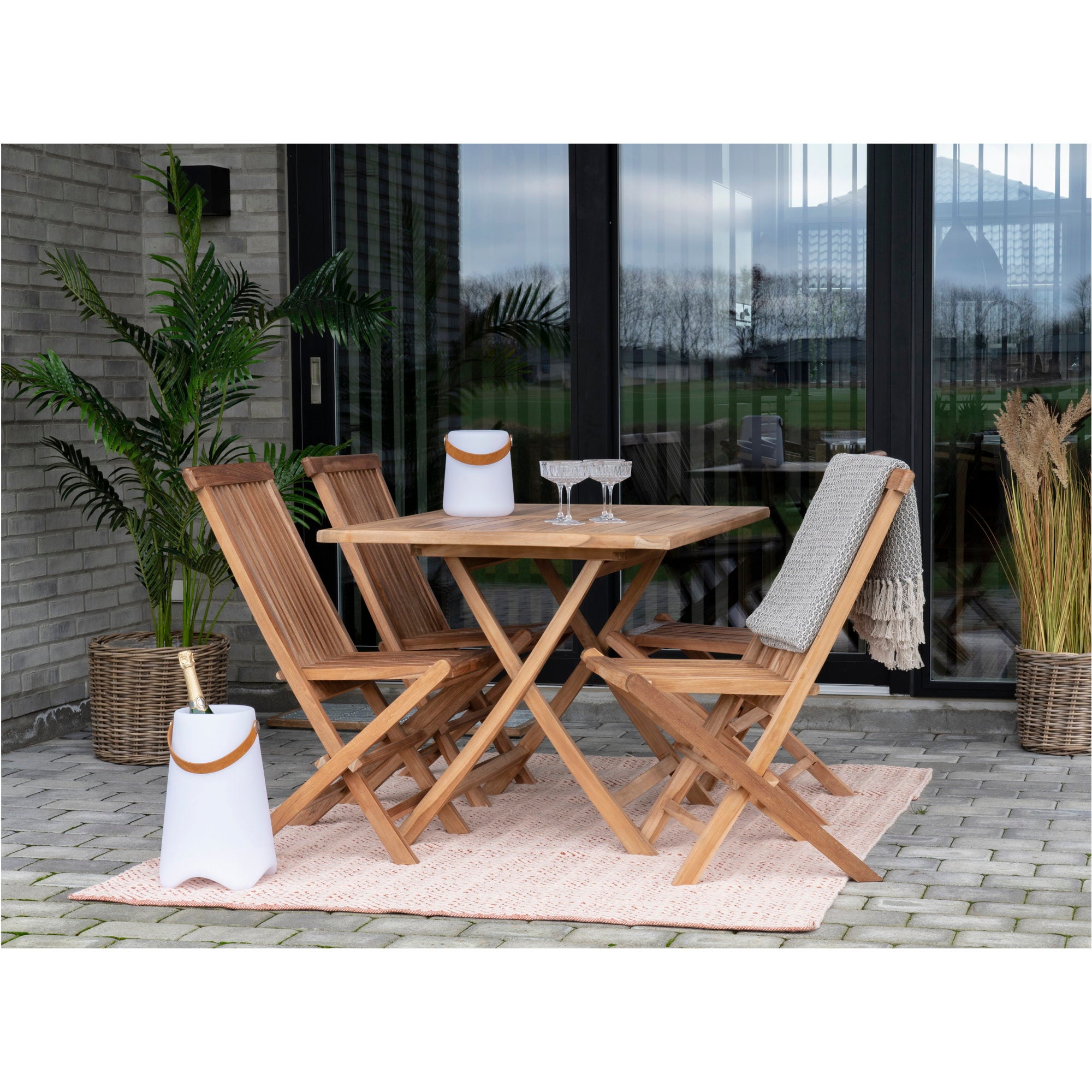Toledo Eetkamerstoel - Eetkamerstoel, teakhout, naturel (set van 2)