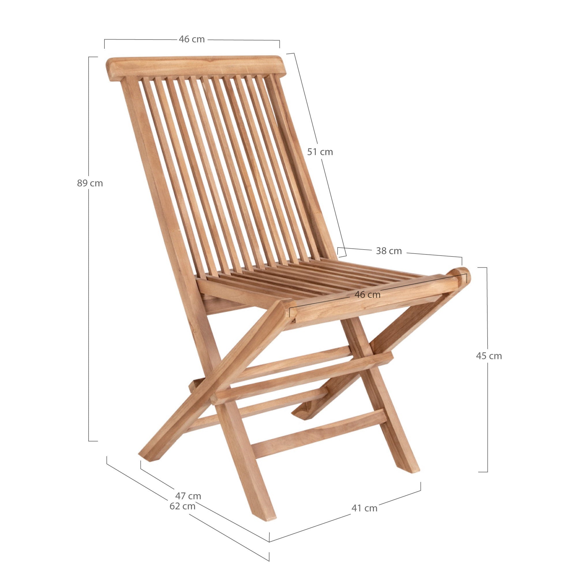 Toledo Eetkamerstoel - Eetkamerstoel, teakhout, naturel (set van 2)