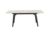 Eettafel Venus uitschuiftafel 160 x 90 (+1 x 40 cm) Deckstone wit marmer