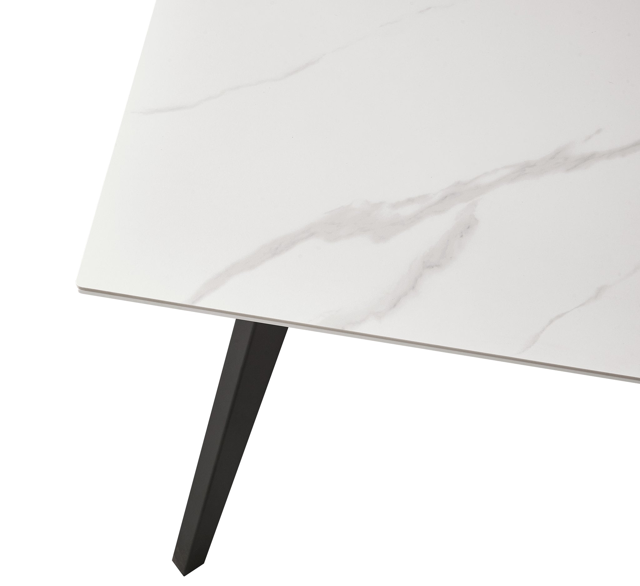 Eettafel Venus uitschuiftafel 160 x 90 (+1 x 40 cm) Deckstone wit marmer