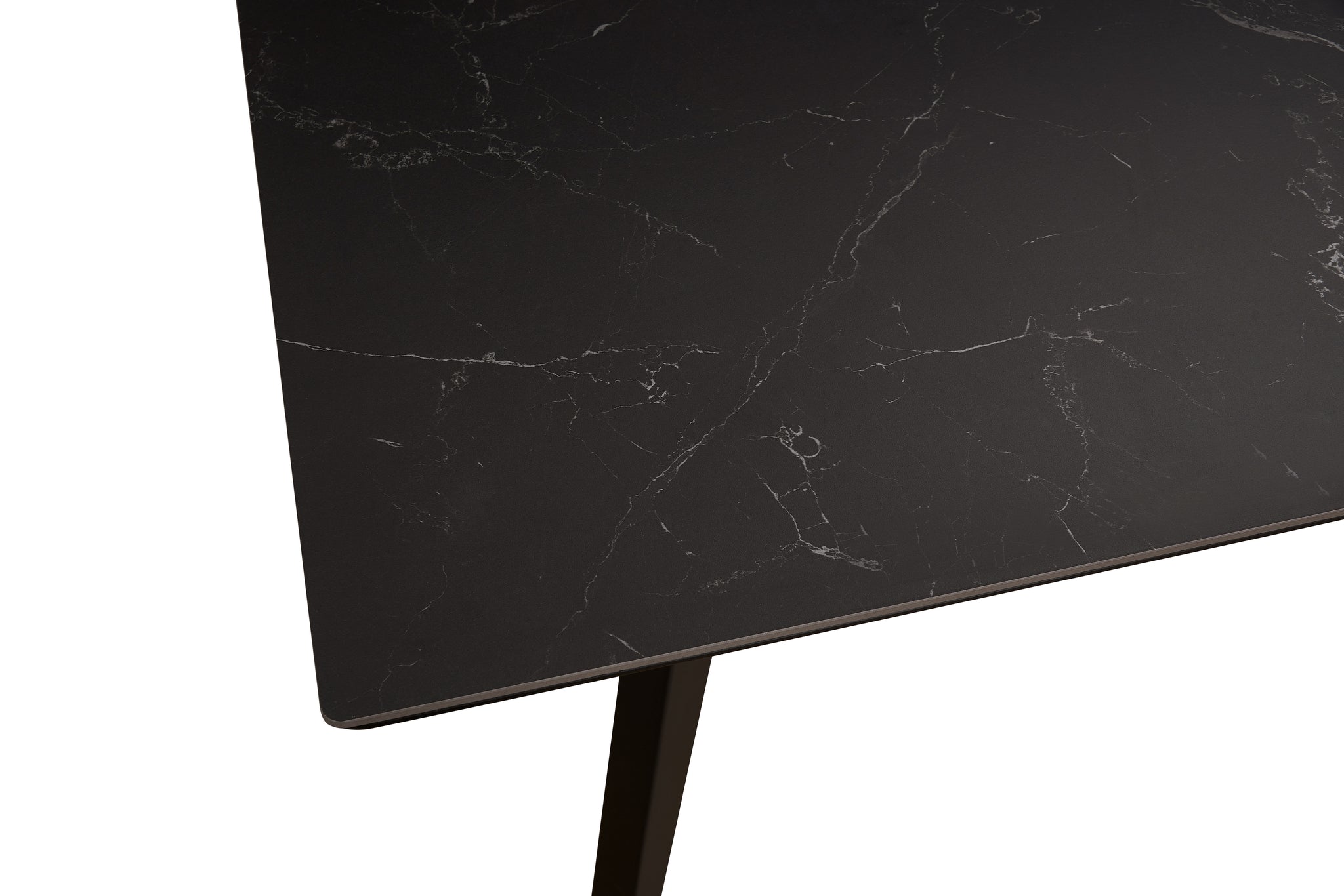 Eettafel Venus Uitschuiftafel 160 x 90 (+1 x 40 cm) Deckstone Zwart Marmer
