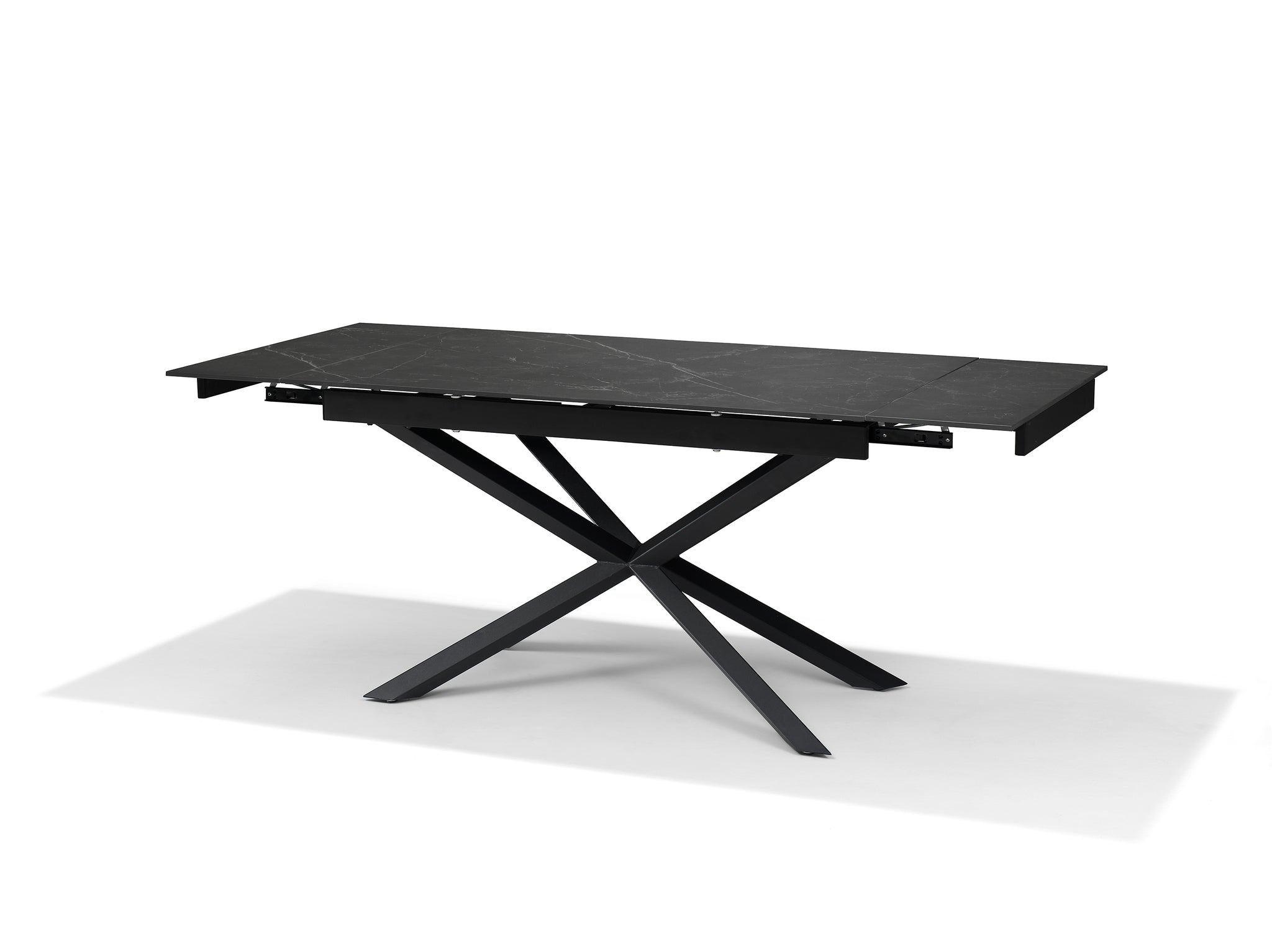 Eettafel Reno Tafel - Zwart Deckstone 136-196X90 Uitschuifbaar
