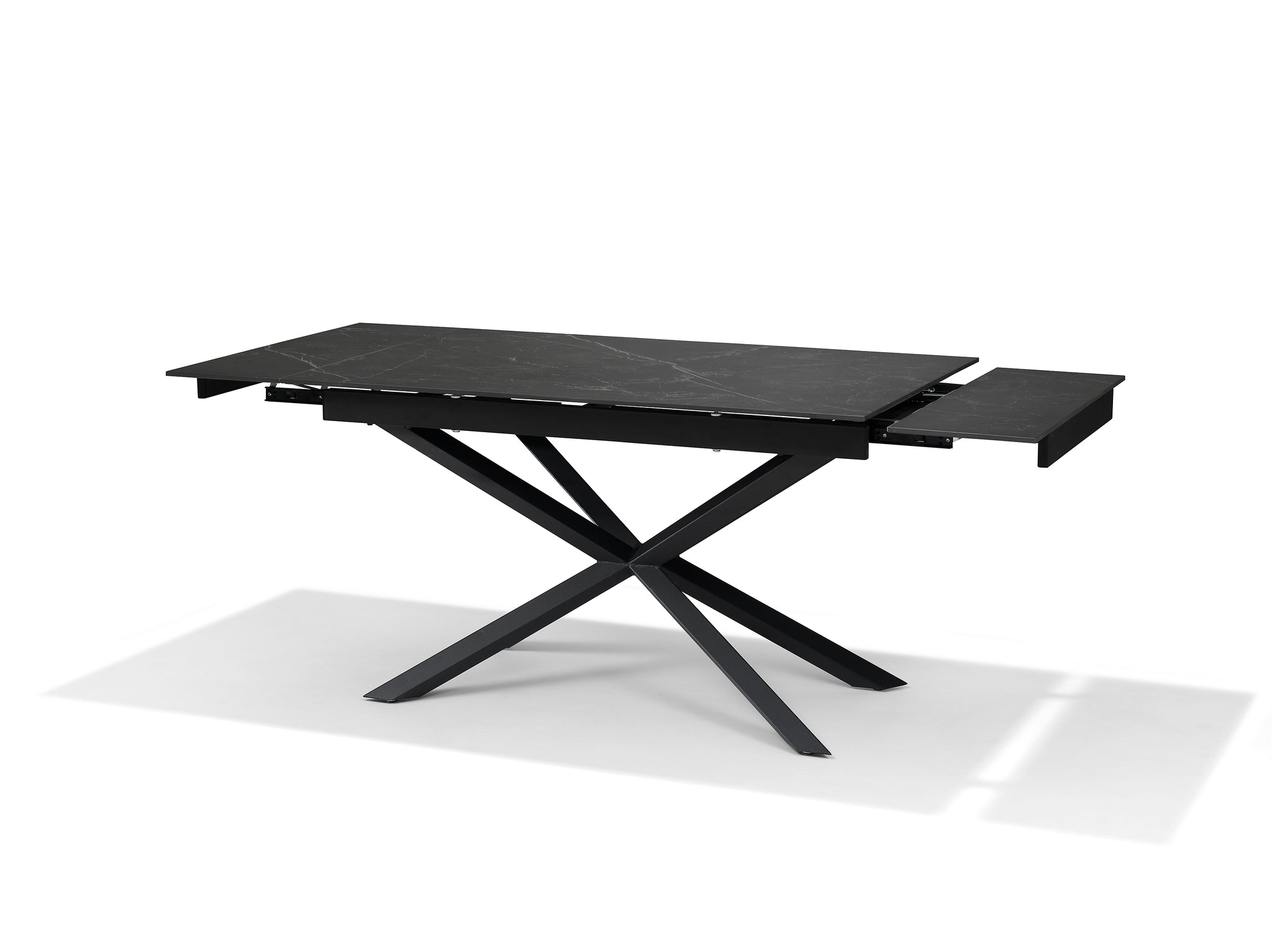 Eettafel Reno Tafel - Zwart Deckstone 136-196X90 Uitschuifbaar