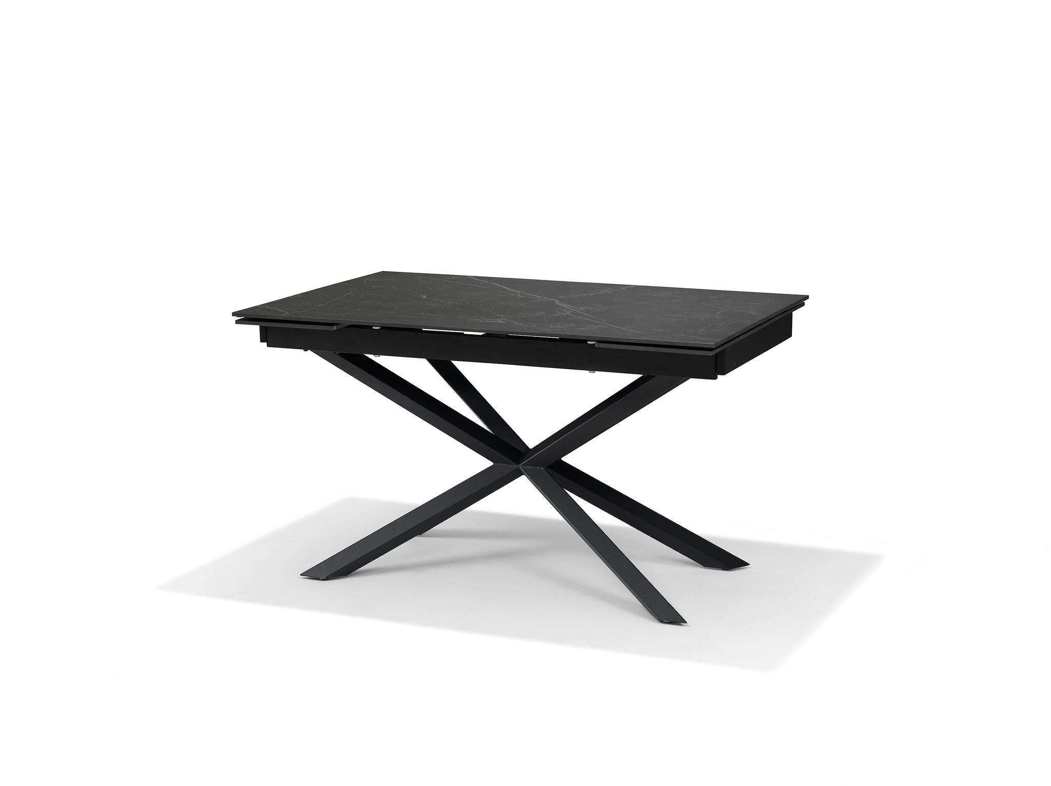 Eettafel Reno Tafel - Zwart Deckstone 136-196X90 Uitschuifbaar