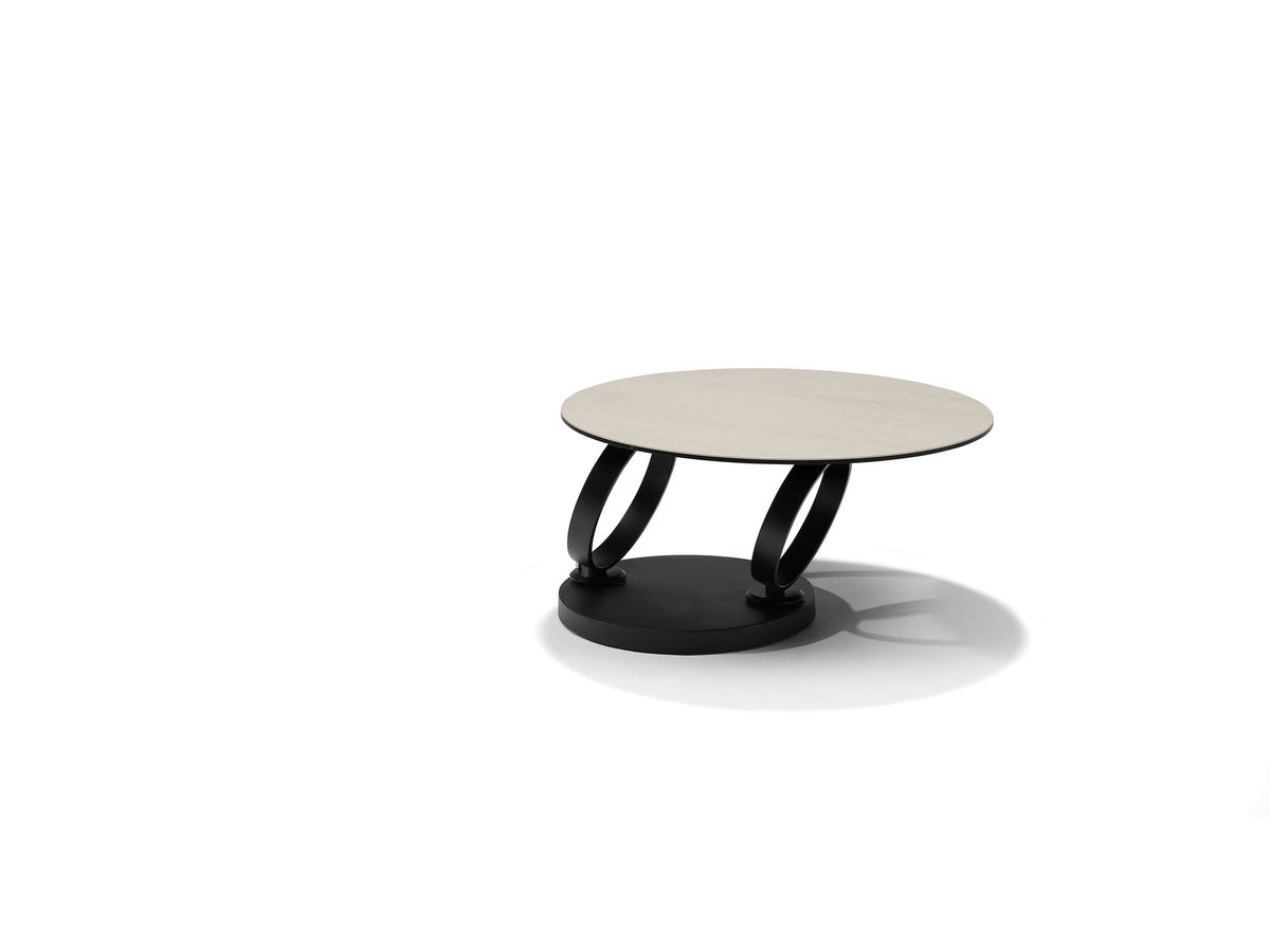 Orion salontafel B-5706 - travertijn glas-keramiek - 2 draaibare bladen