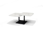 Gemini salontafel - wit Deckstone - 2 schuifbladen