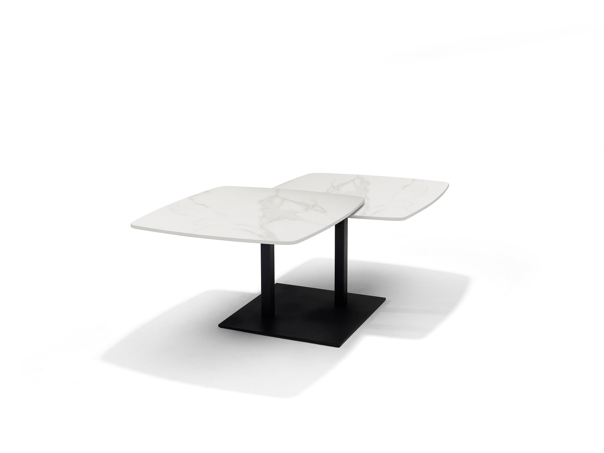 Gemini salontafel - wit Deckstone - 2 schuifbladen