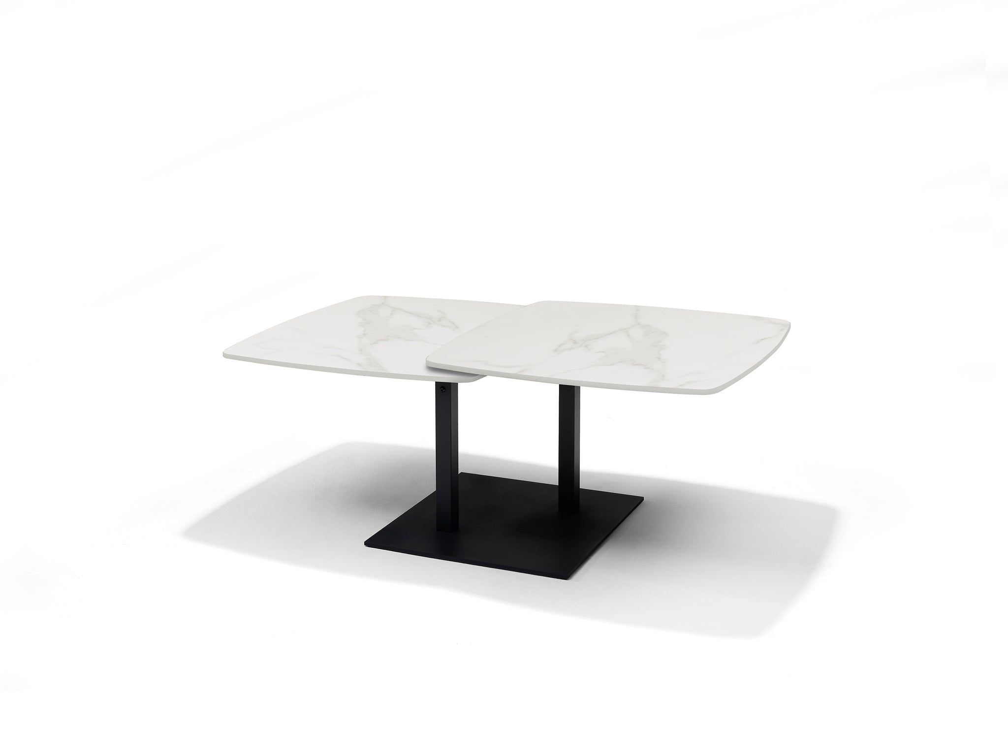 Gemini salontafel - wit Deckstone - 2 schuifbladen