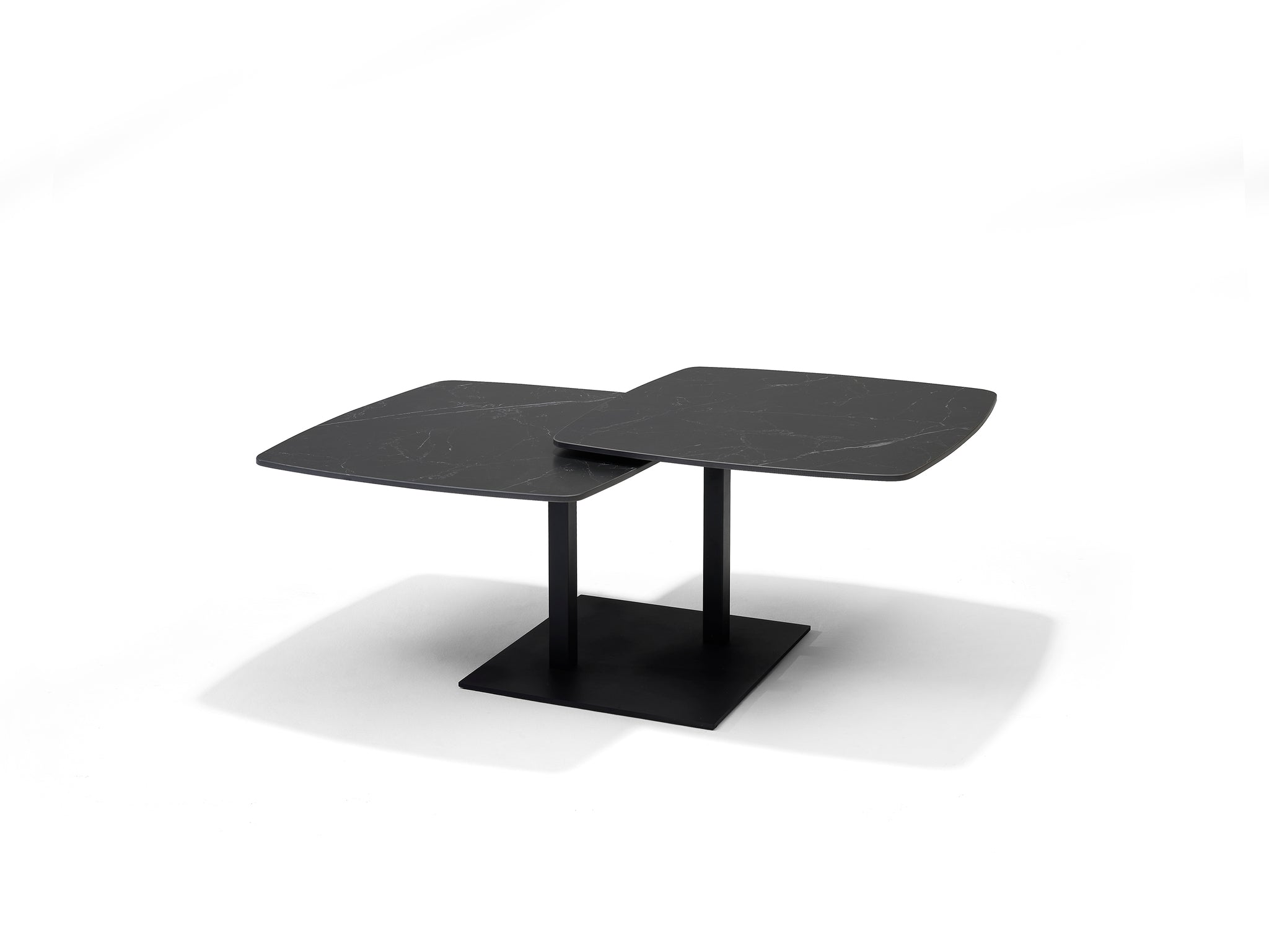 Gemini salontafel - Zwart Deckstone - 2 schuifbladen