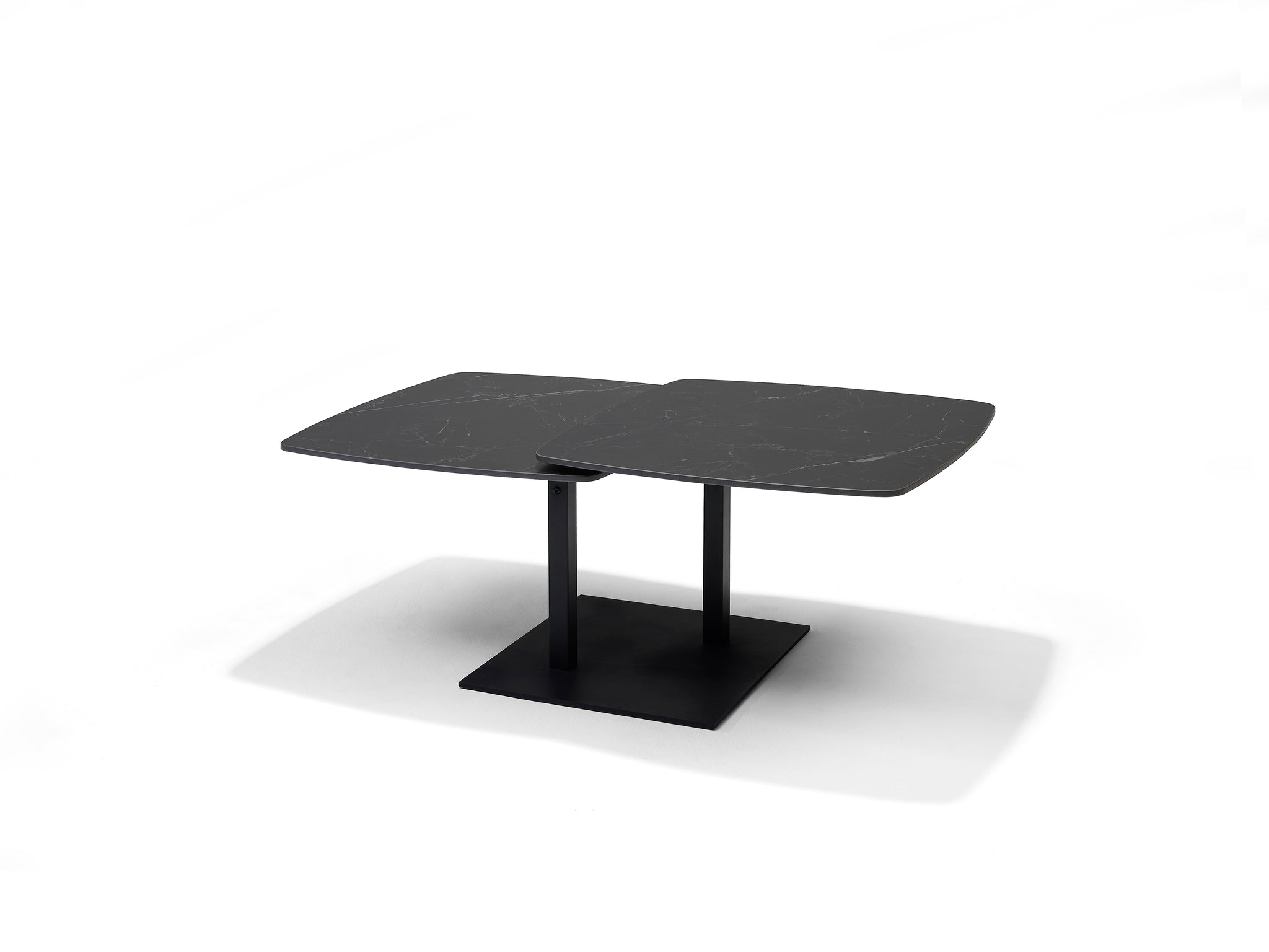 Gemini salontafel - Zwart Deckstone - 2 schuifbladen
